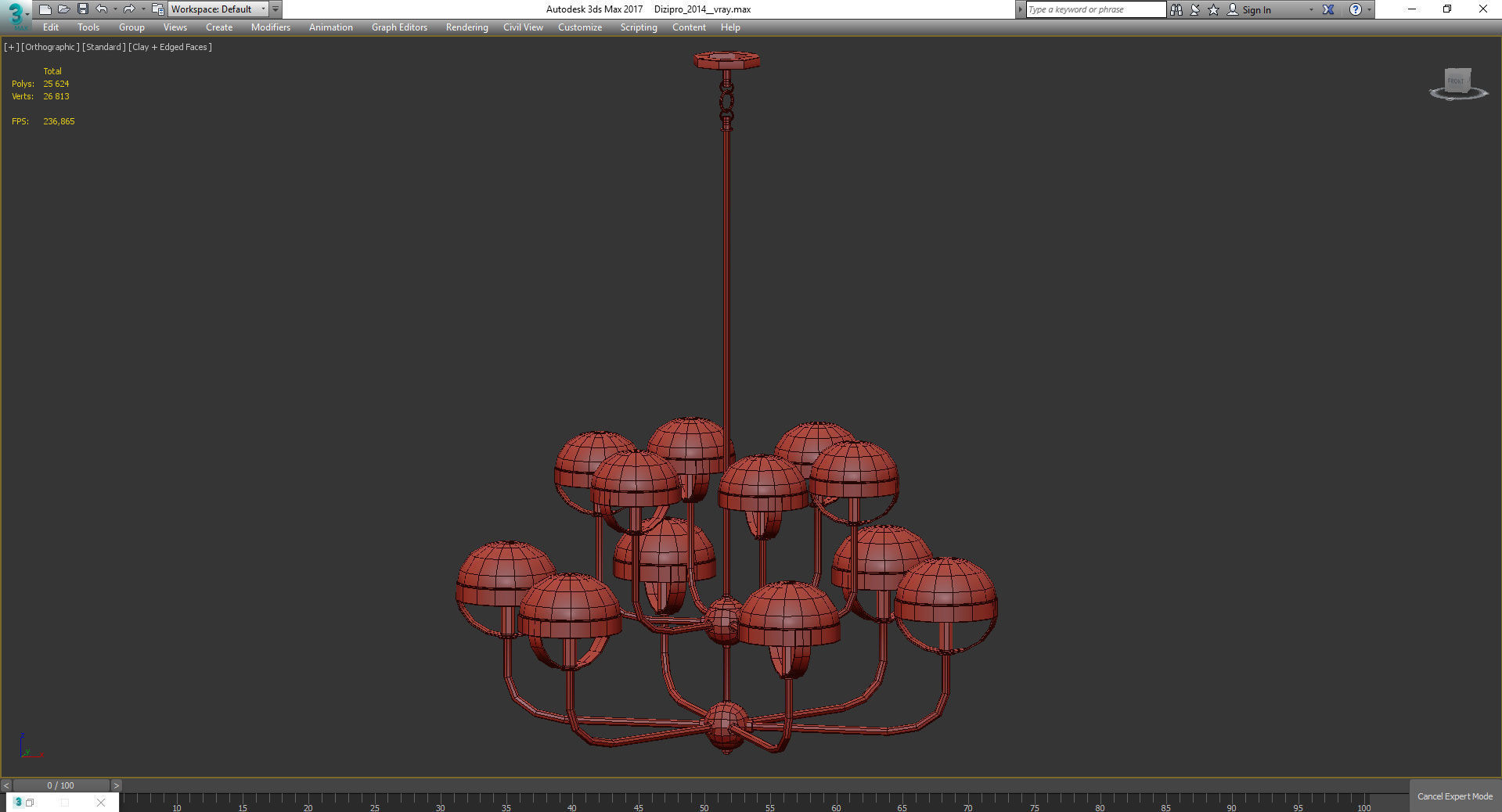 Chandeliers 3d models Collection 10 models Low-poly 3D model_47