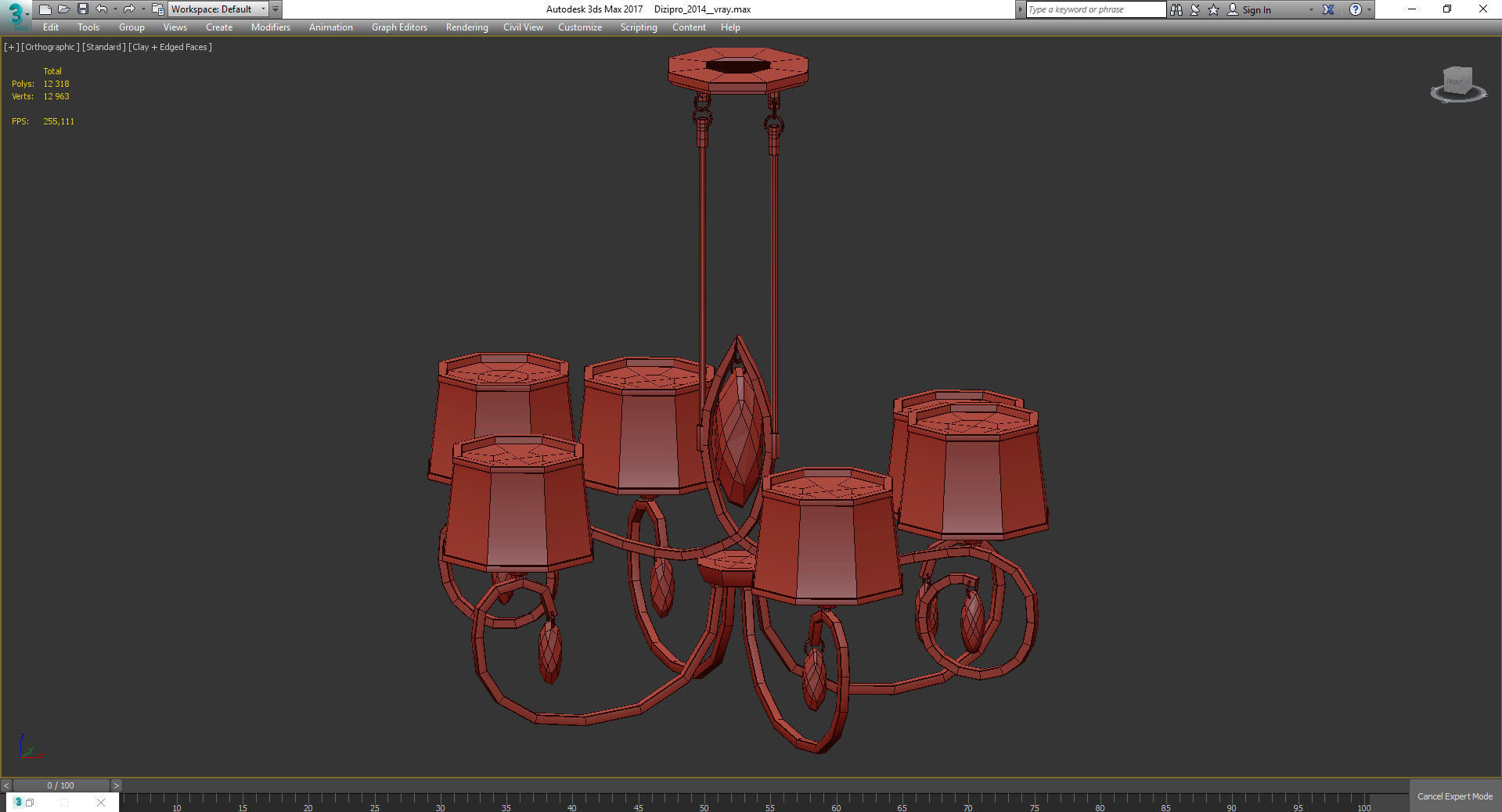 Chandeliers 3d models Collection 10 models Low-poly 3D model_33