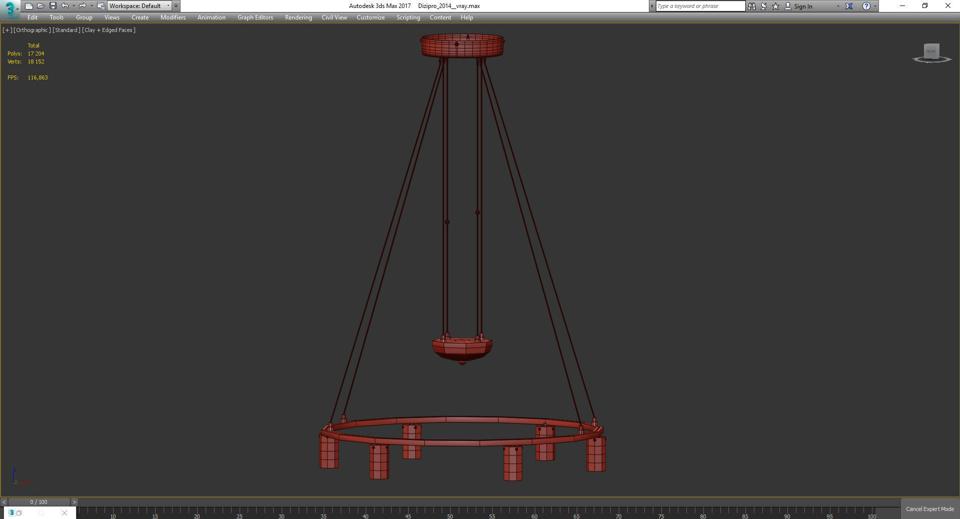 Chandeliers 3d models Collection 10 models Low-poly 3D model_18