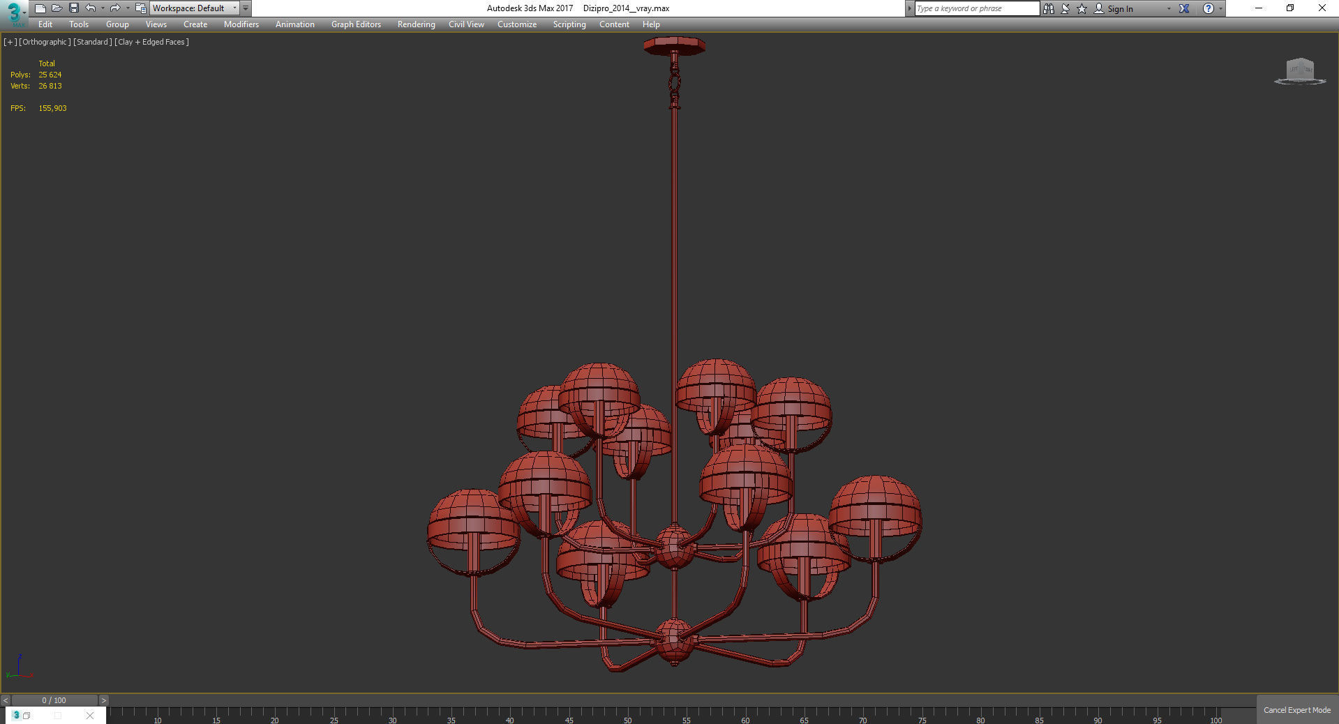 Chandeliers 3d models Collection 10 models Low-poly 3D model_48