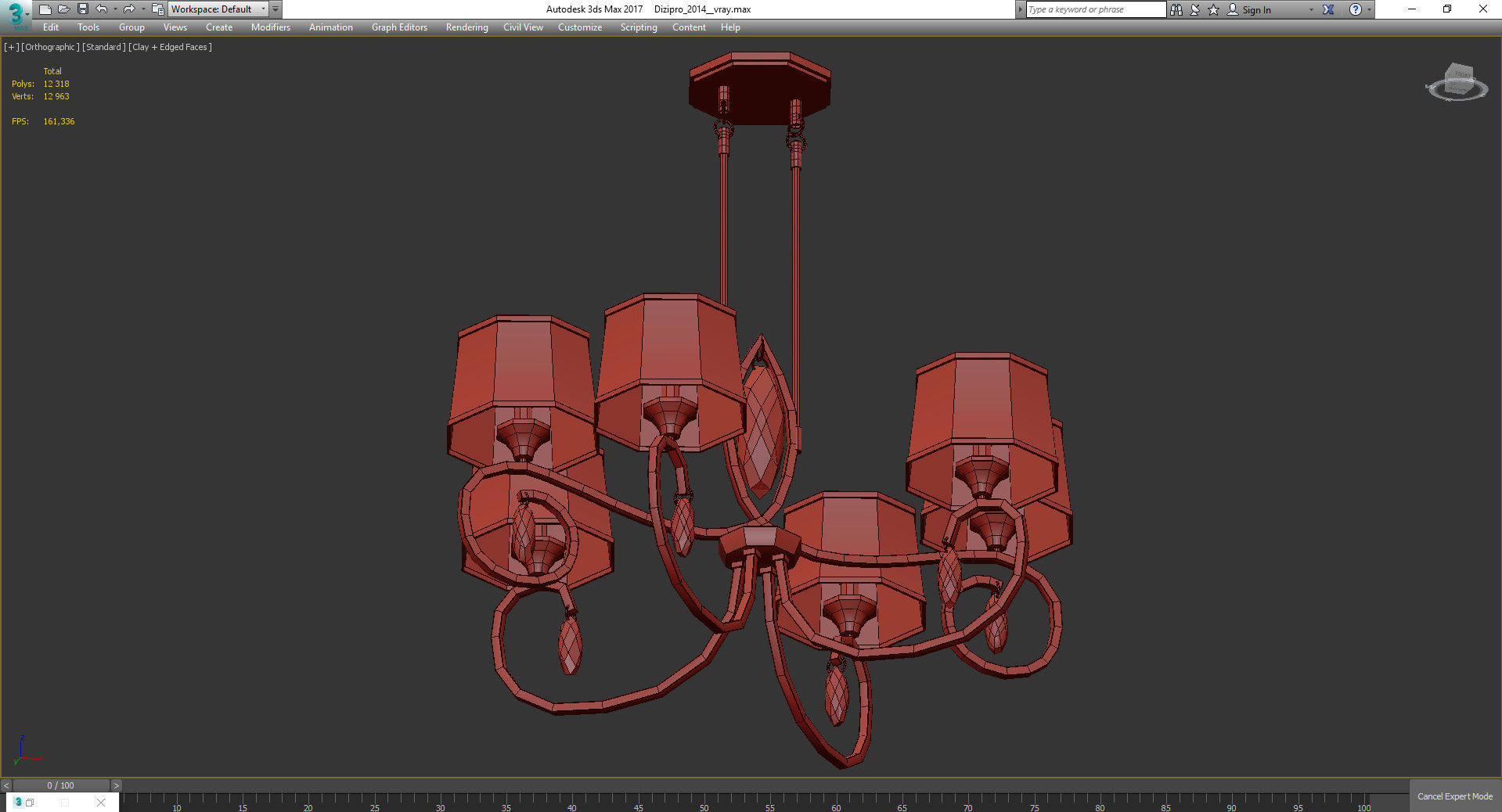 Chandeliers 3d models Collection 10 models Low-poly 3D model_34