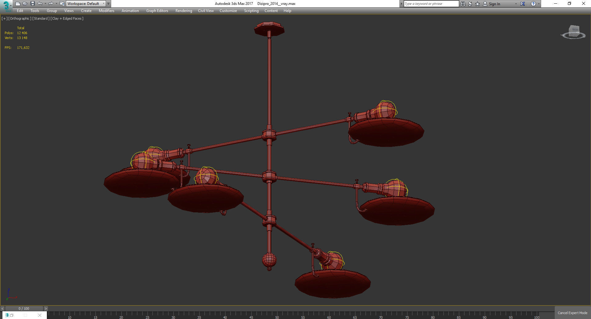 Chandeliers 3d models Collection 10 models Low-poly 3D model_4