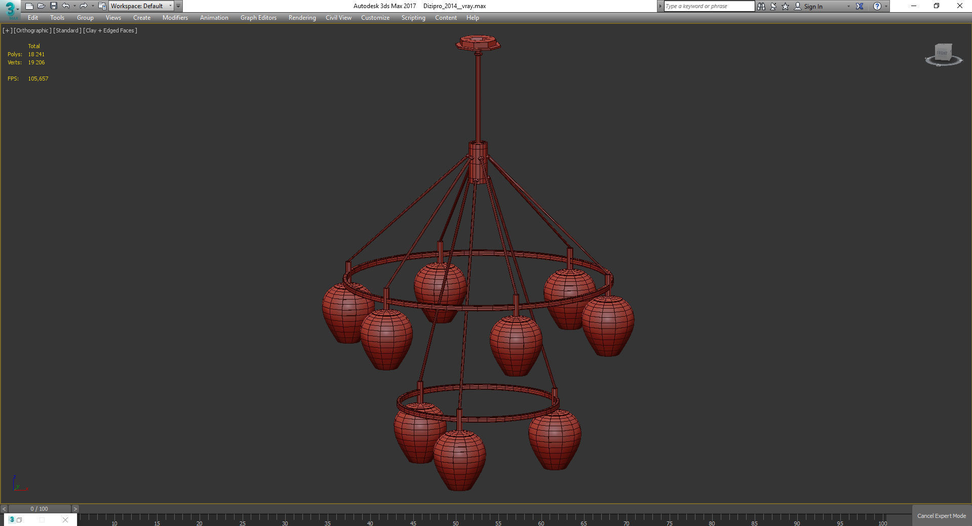 Chandeliers 3d models Collection 10 models Low-poly 3D model_23