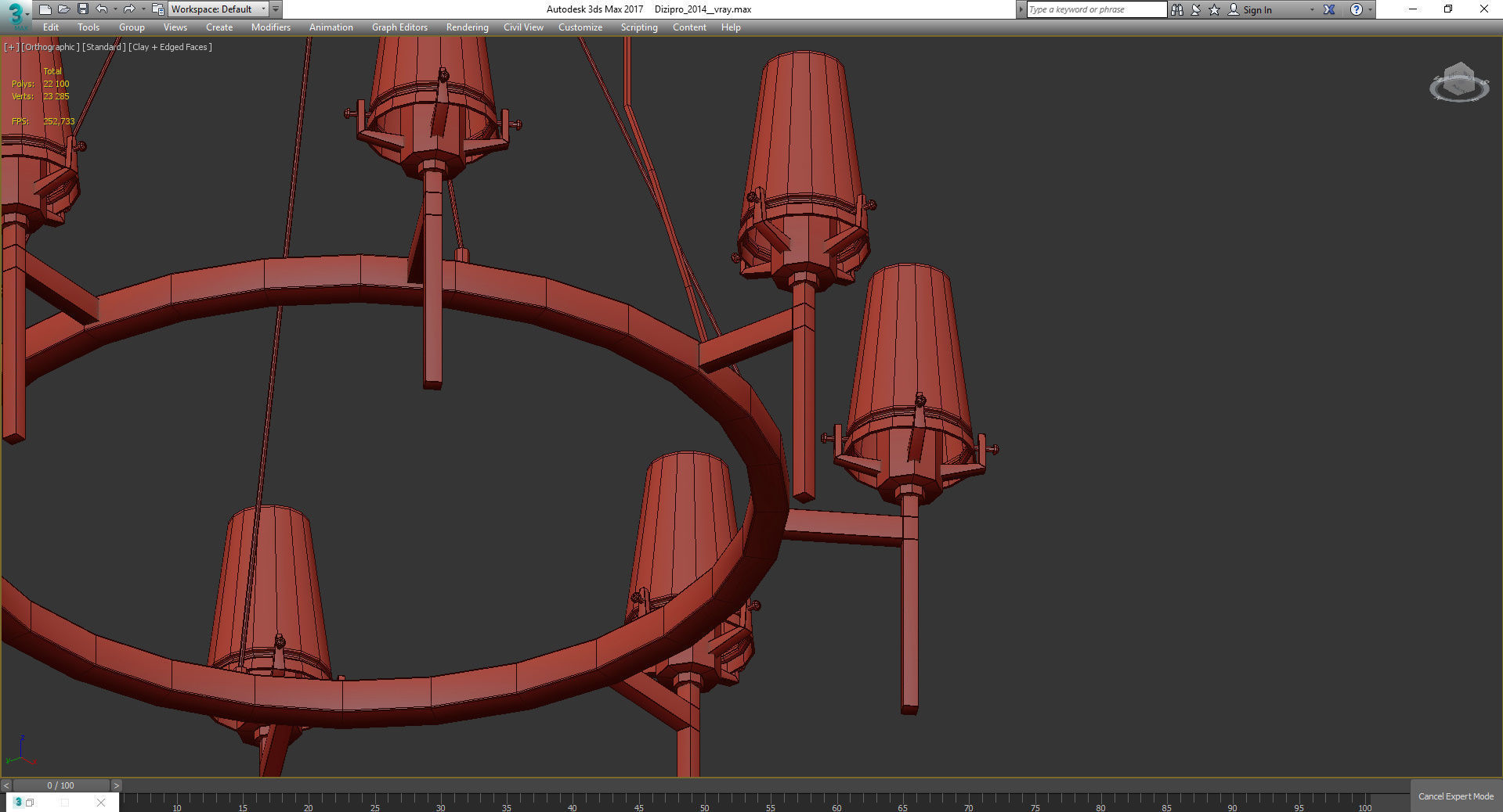 Chandeliers 3d models Collection 10 models Low-poly 3D model_30