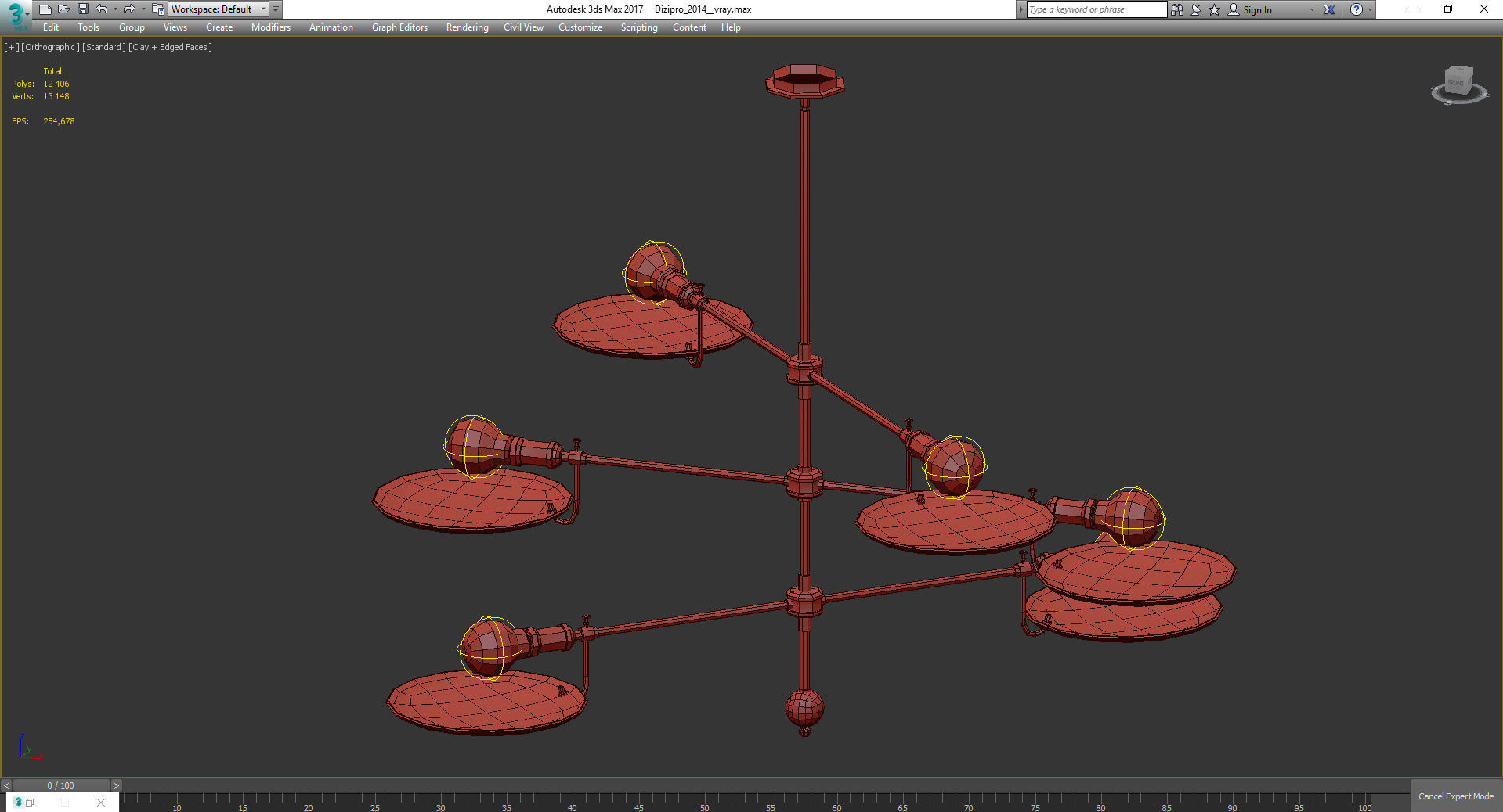 Chandeliers 3d models Collection 10 models Low-poly 3D model_3