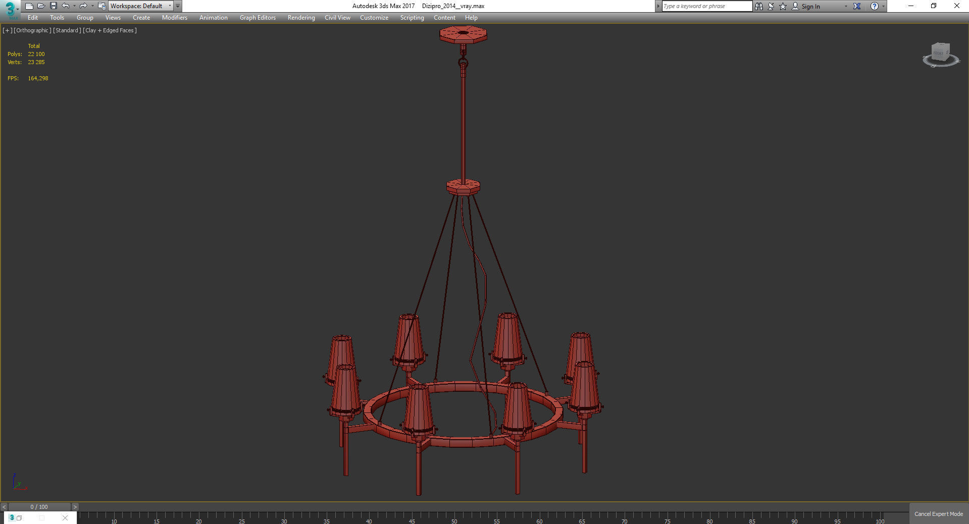 Chandeliers 3d models Collection 10 models Low-poly 3D model_28