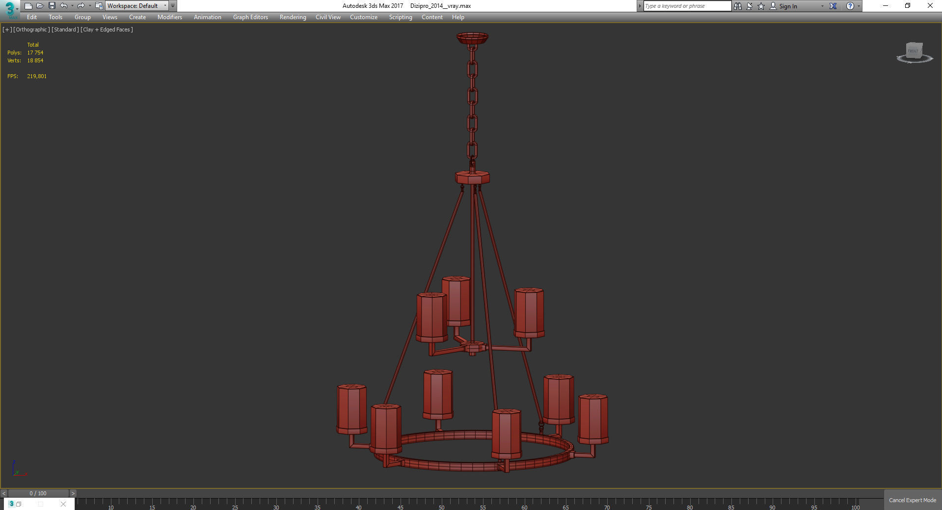 Chandeliers 3d models Collection 10 models Low-poly 3D model_33