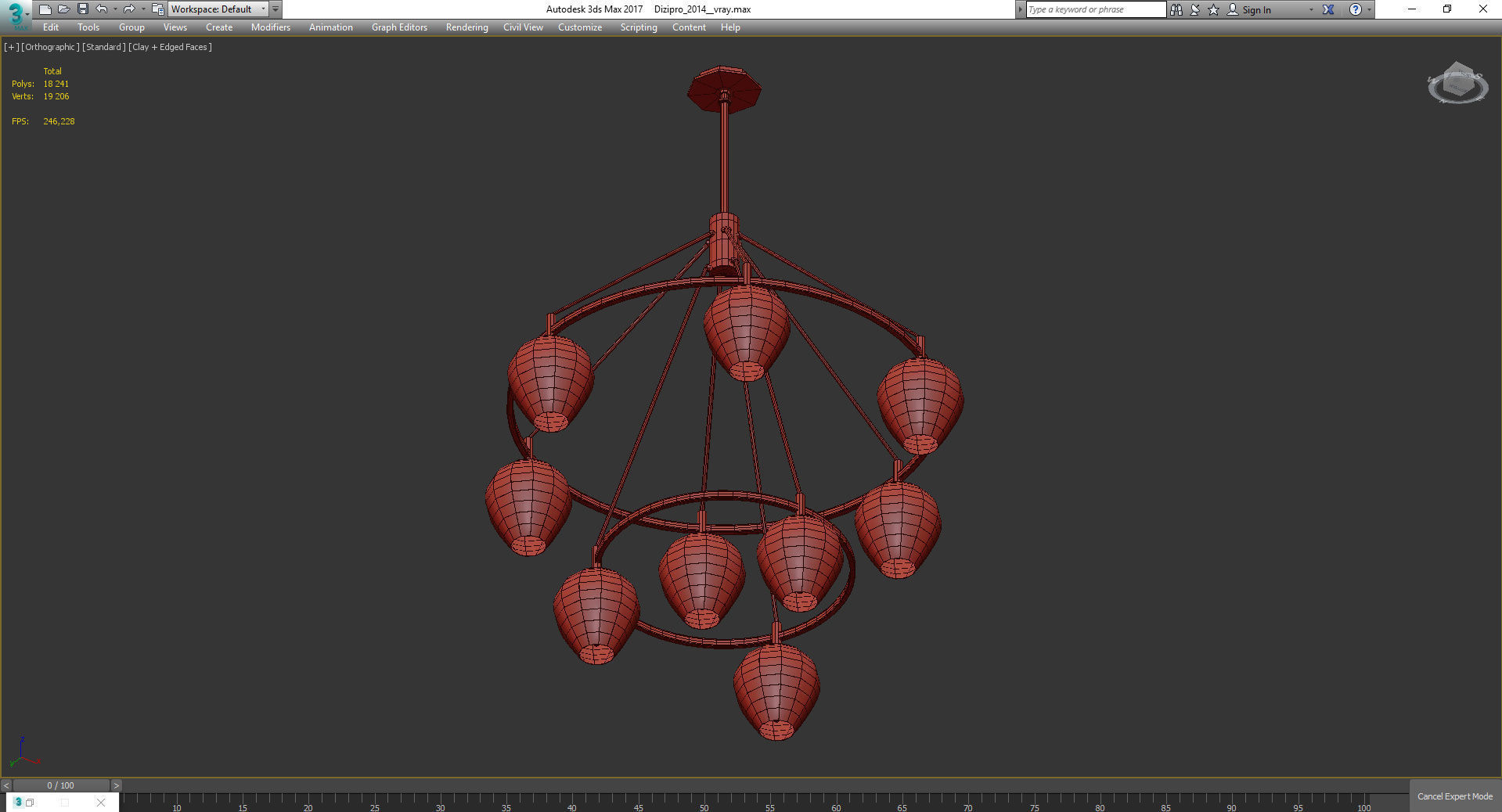Chandeliers 3d models Collection 10 models Low-poly 3D model_24
