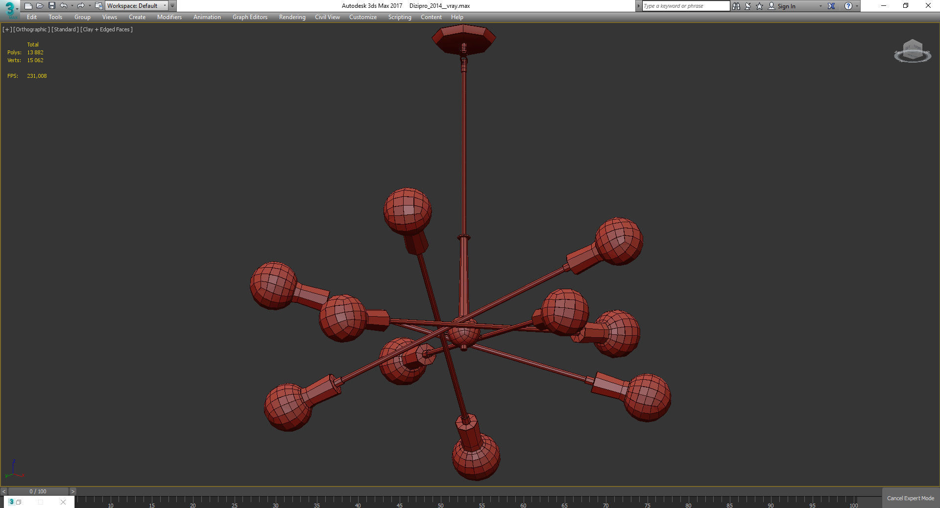 Chandeliers 3d models Collection 10 models Low-poly 3D model_39