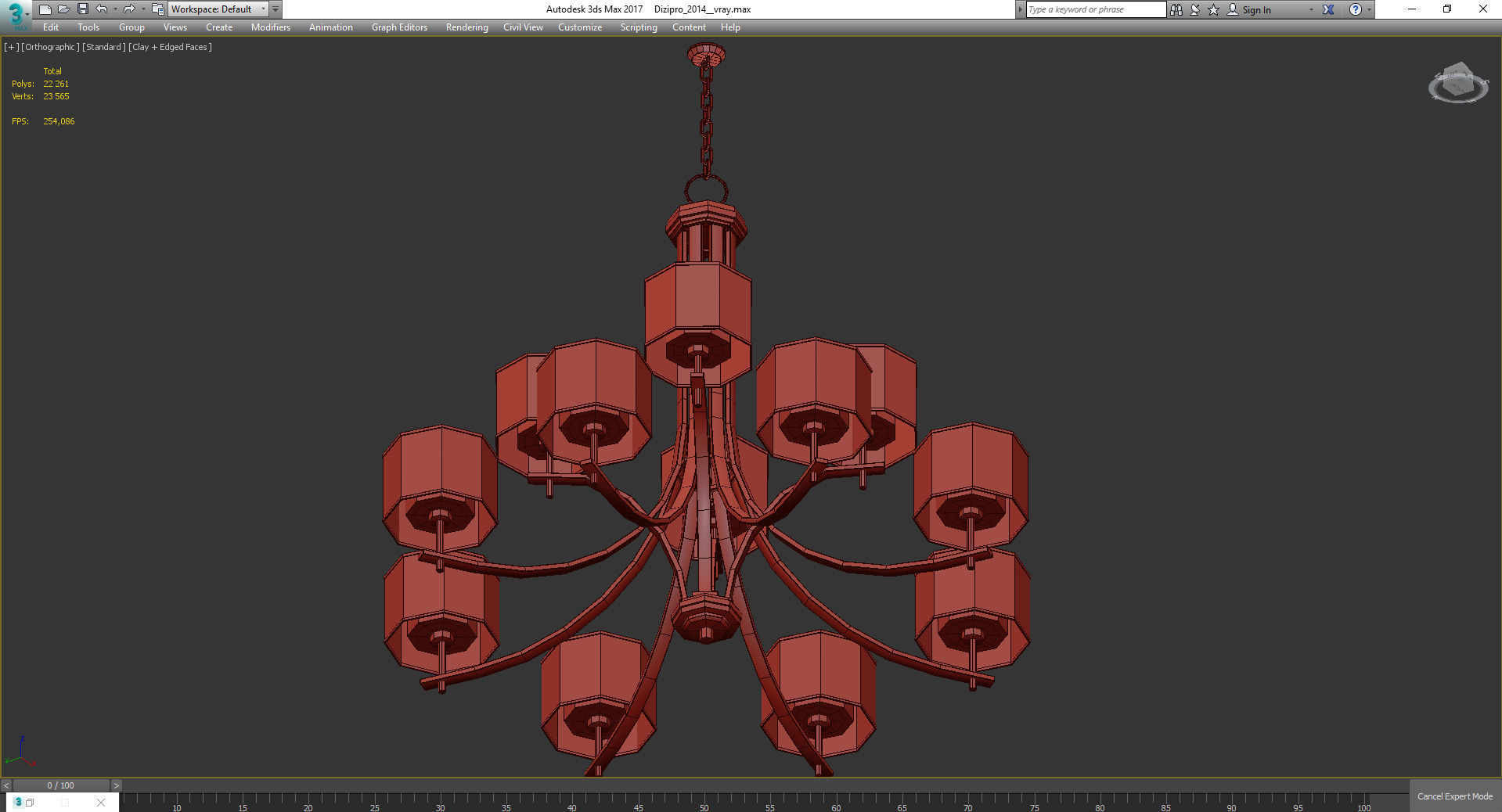 Chandeliers 3d models Collection 10 models Low-poly 3D model_44
