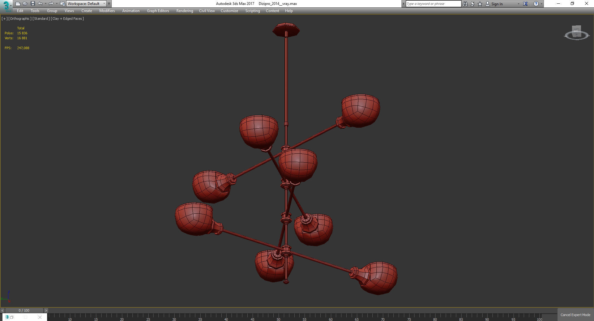 Chandeliers 3d models Collection 10 models Low-poly 3D model_49
