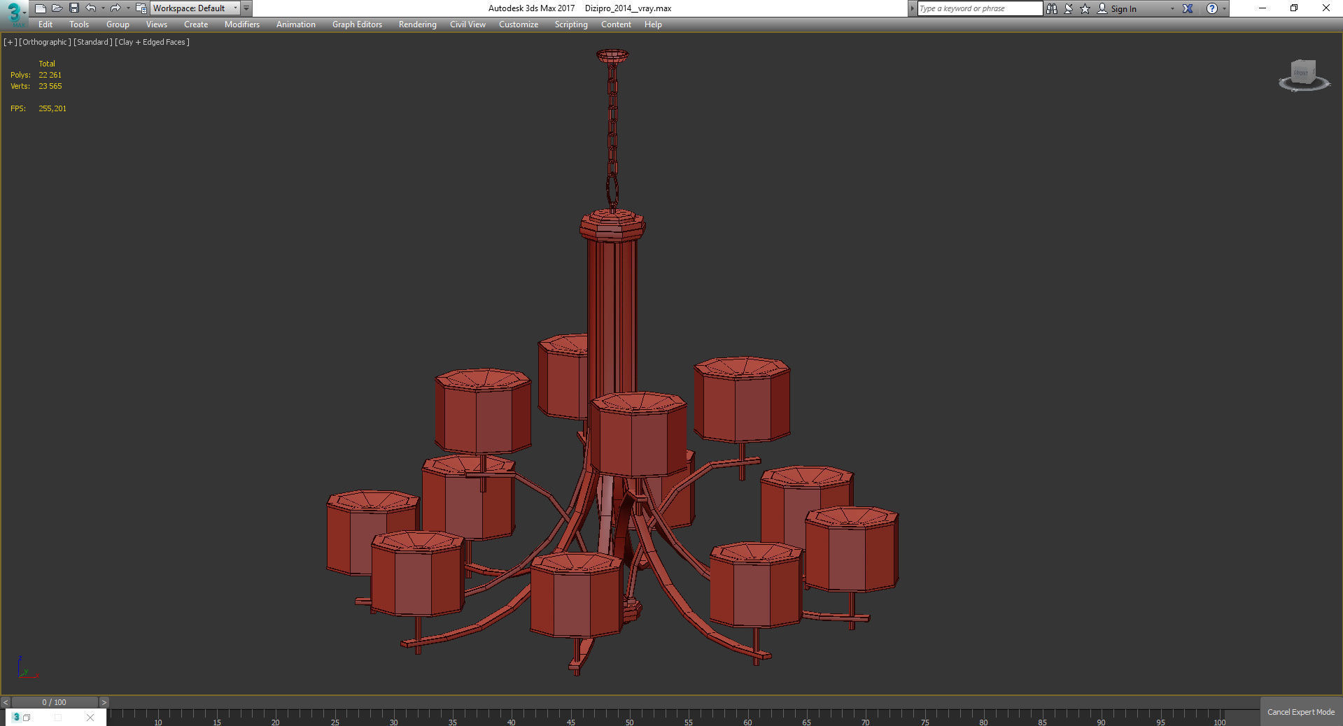 Chandeliers 3d models Collection 10 models Low-poly 3D model_43