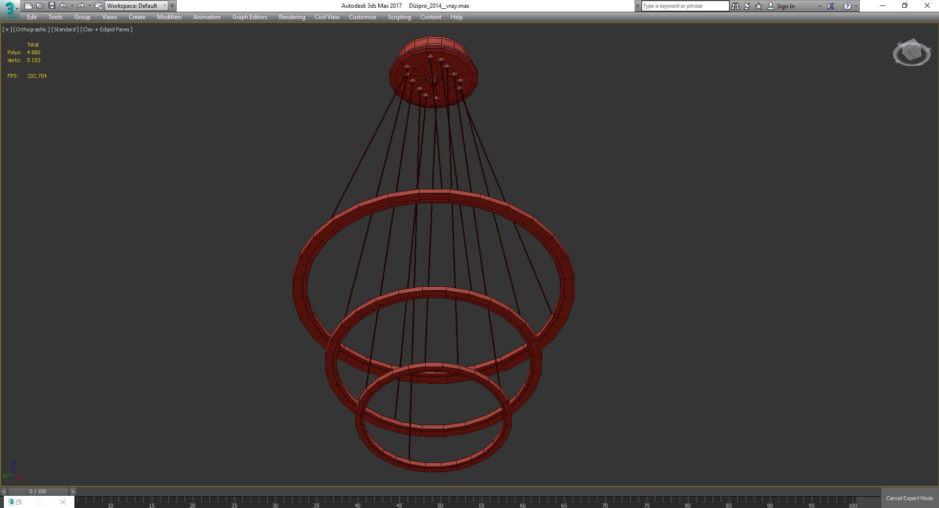 Chandeliers 3d models Collection 10 models Low-poly 3D model_8