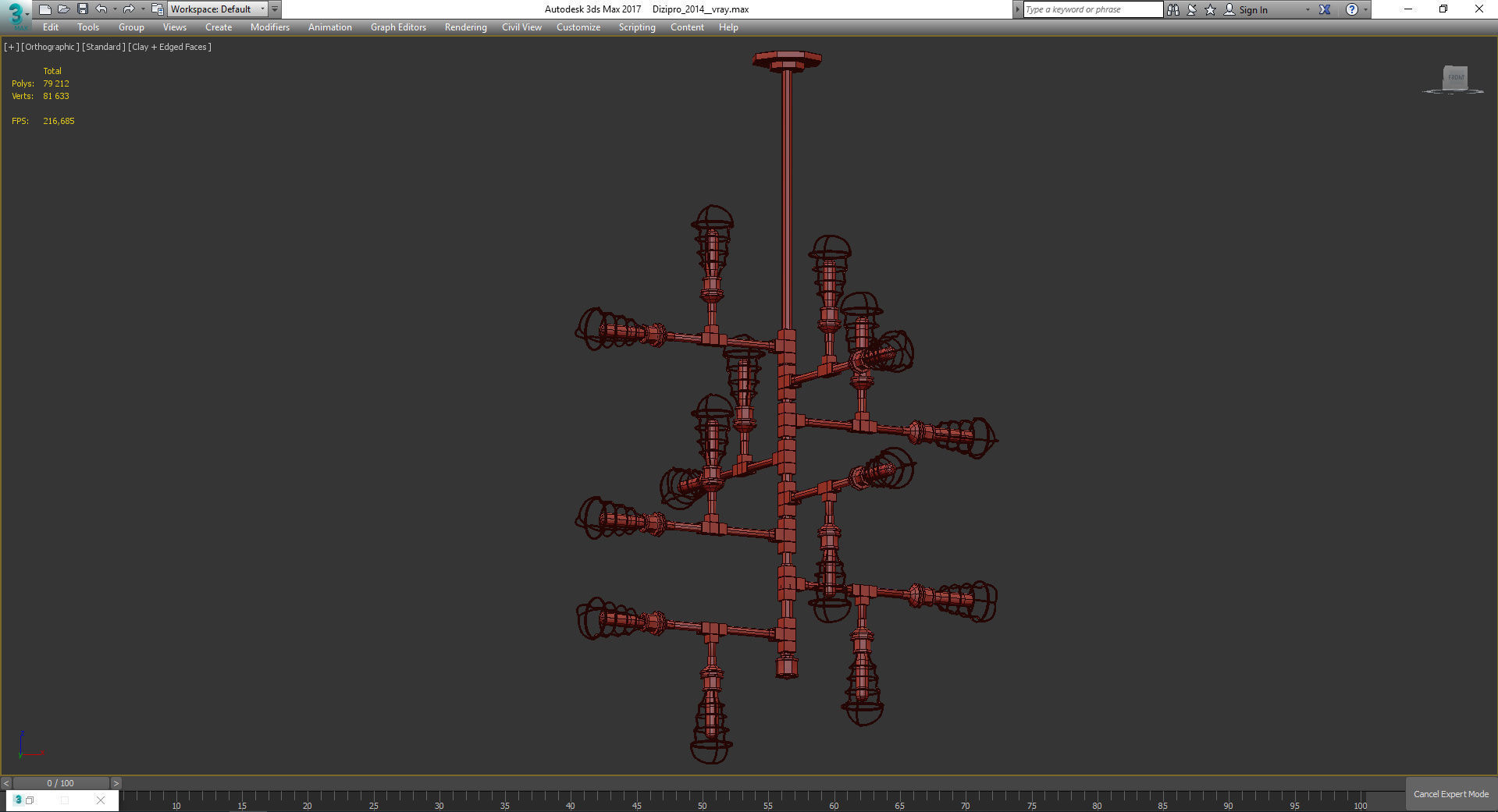 Chandeliers 3d models Collection 10 models Low-poly 3D model_40
