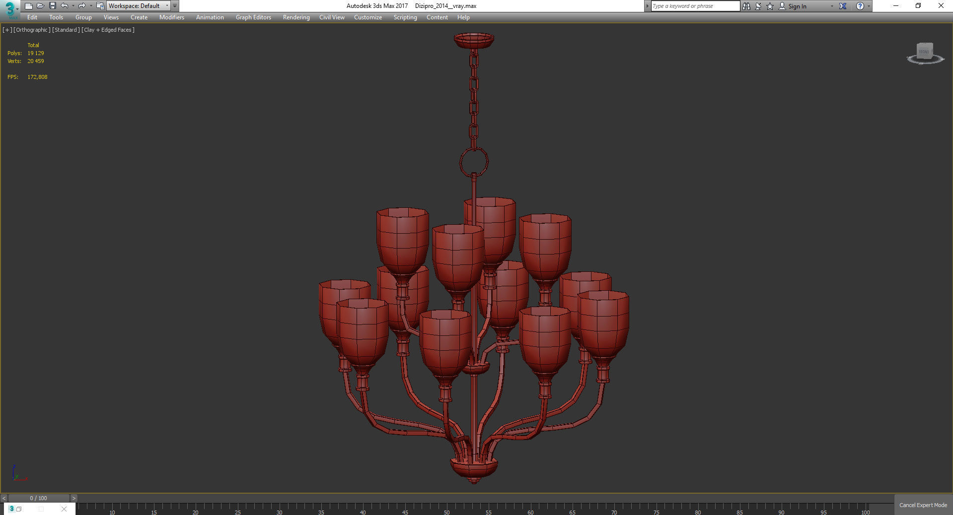 Chandeliers 3d models Collection 10 models Low-poly 3D model_29