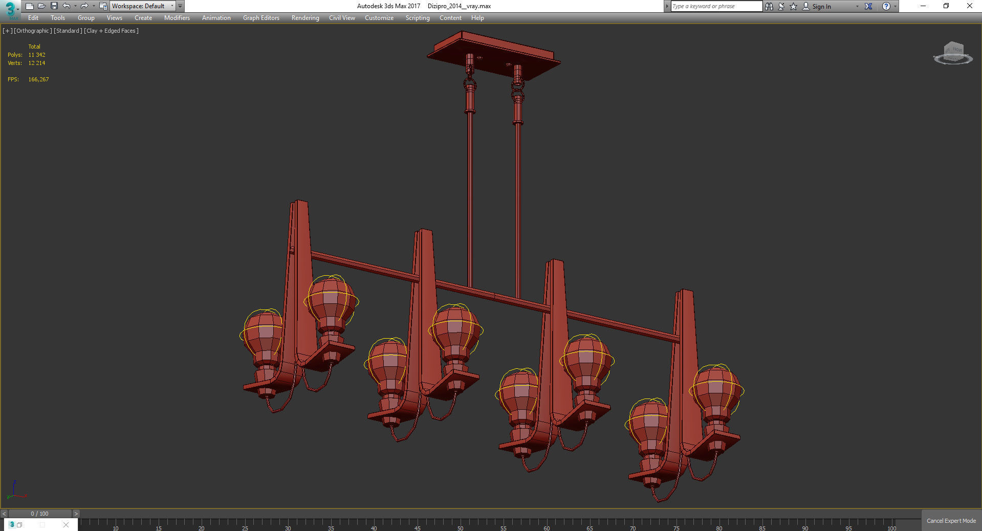 Chandeliers 3d models Collection 10 models Low-poly 3D model_14