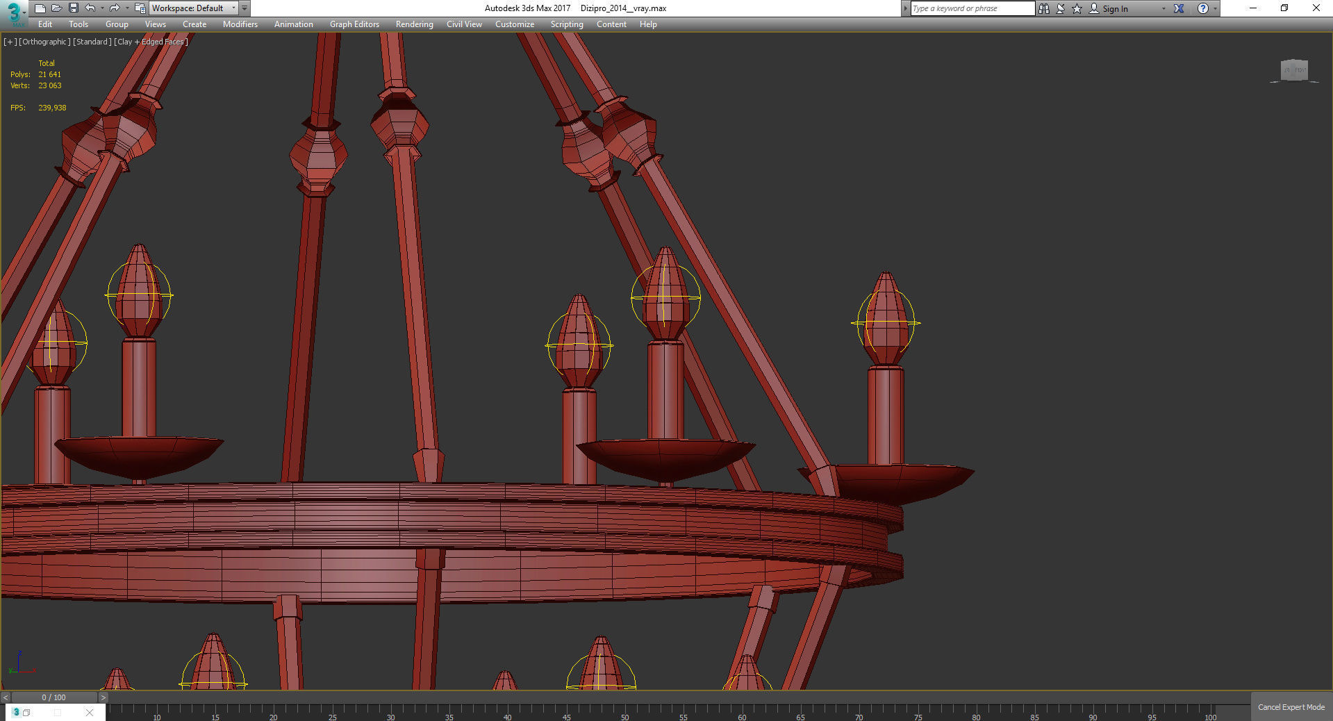 Chandeliers 3d models Collection 10 models Low-poly 3D model_10