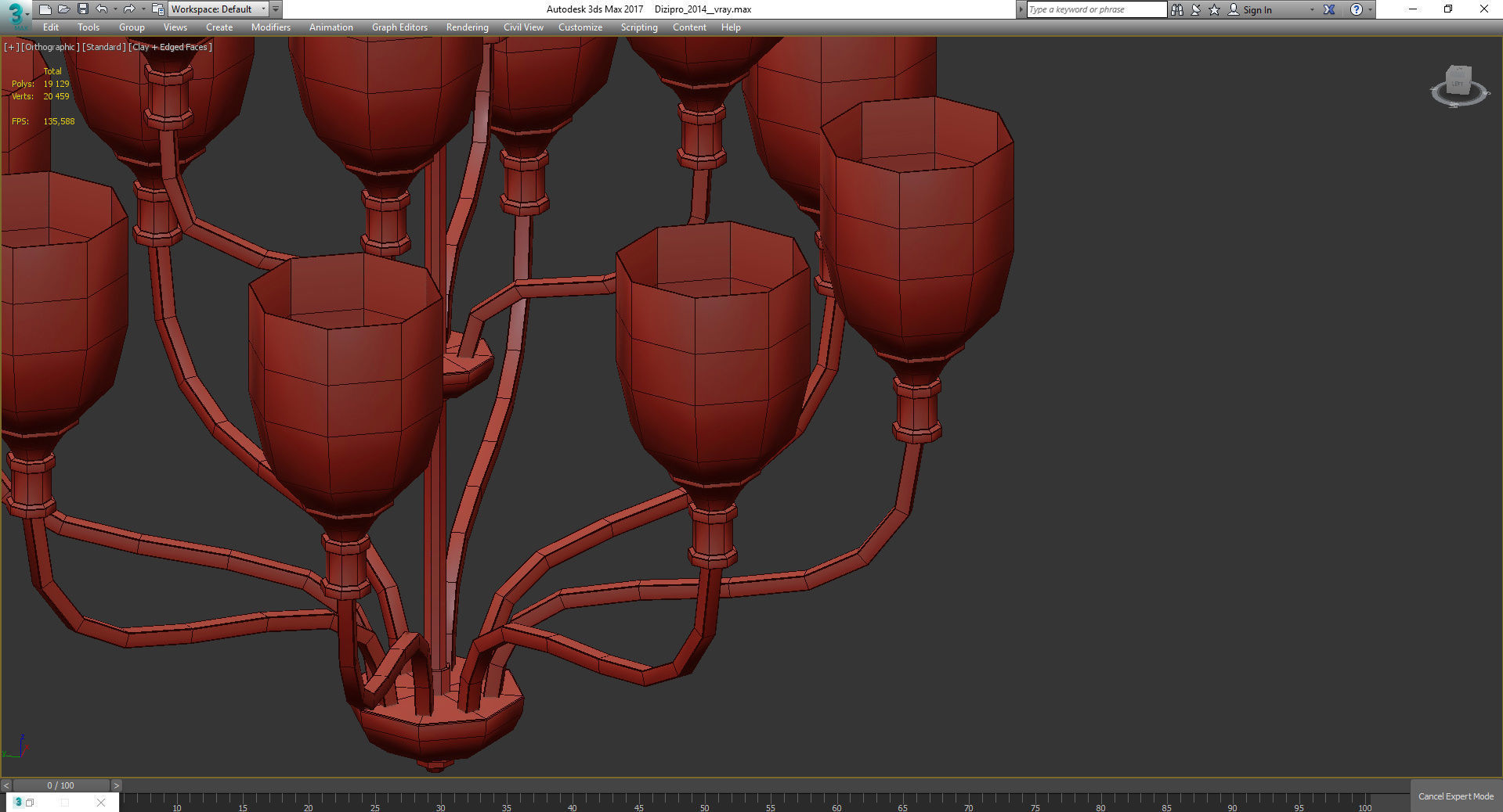 Chandeliers 3d models Collection 10 models Low-poly 3D model_26