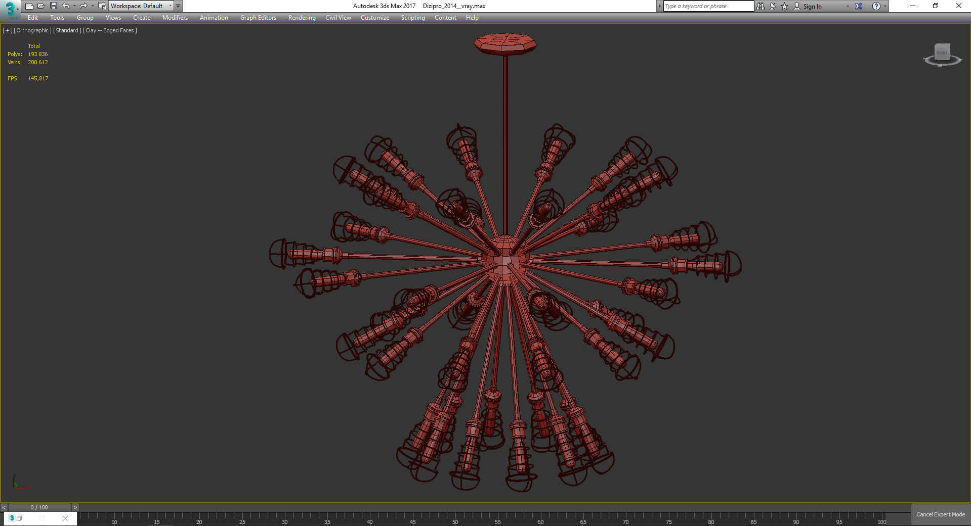 Chandeliers 3d models Collection 10 models Low-poly 3D model_44