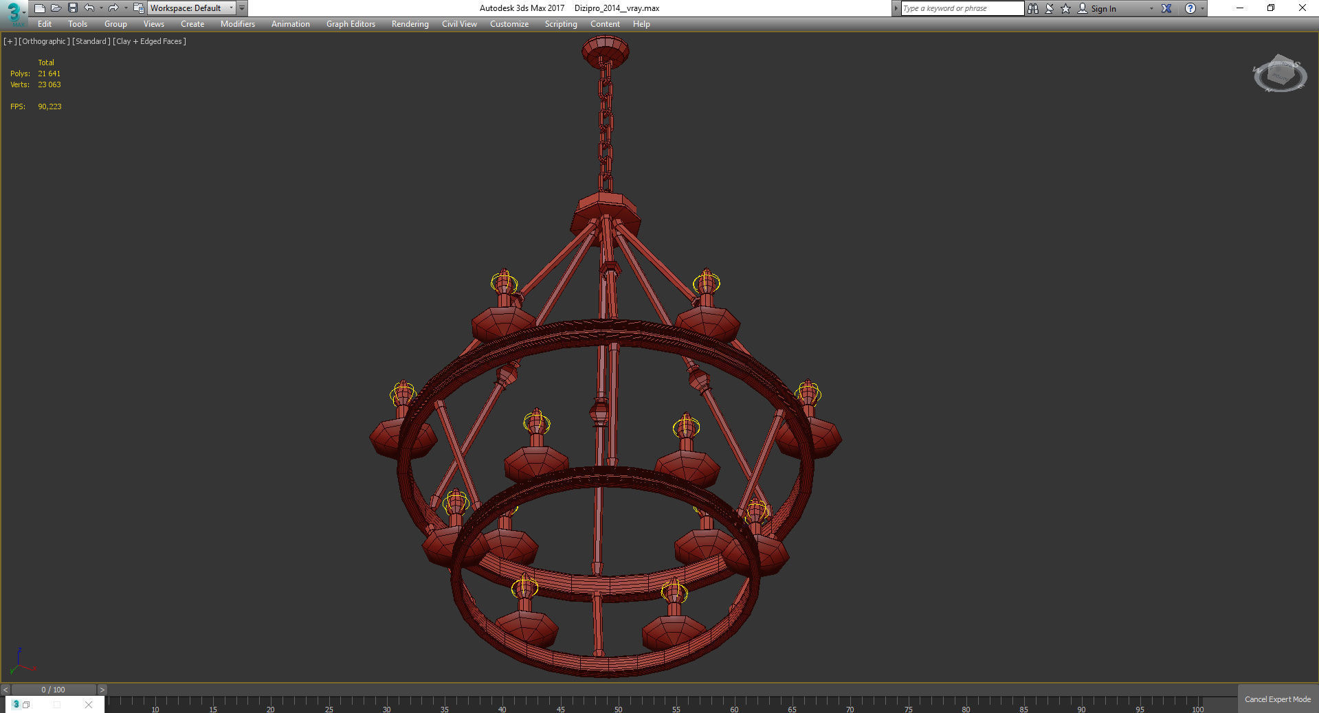 Chandeliers 3d models Collection 10 models Low-poly 3D model_9