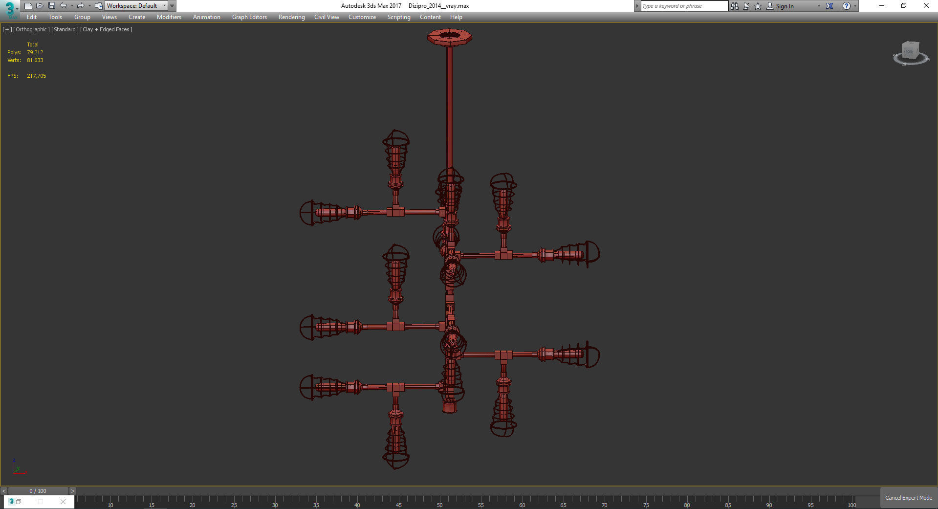 Chandeliers 3d models Collection 10 models Low-poly 3D model_39