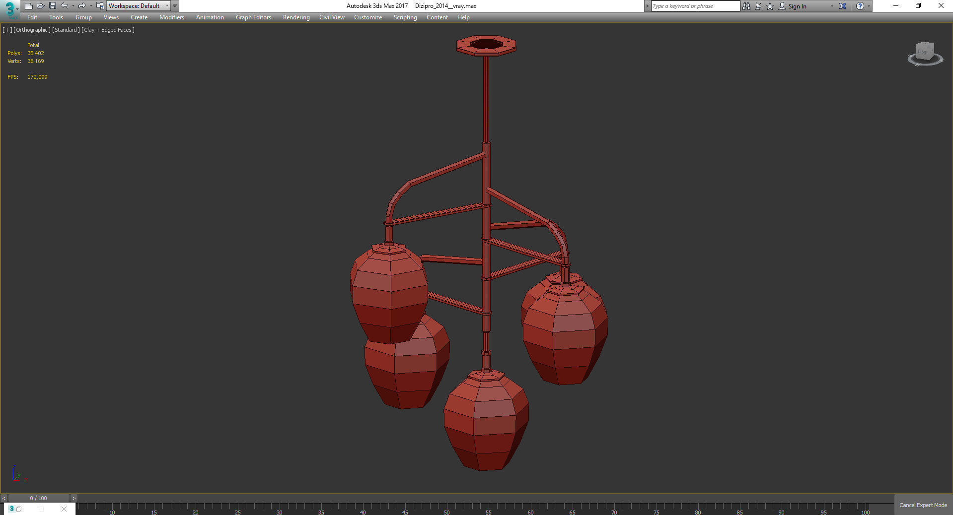 Chandeliers 3d models Collection 10 models Low-poly 3D model_23