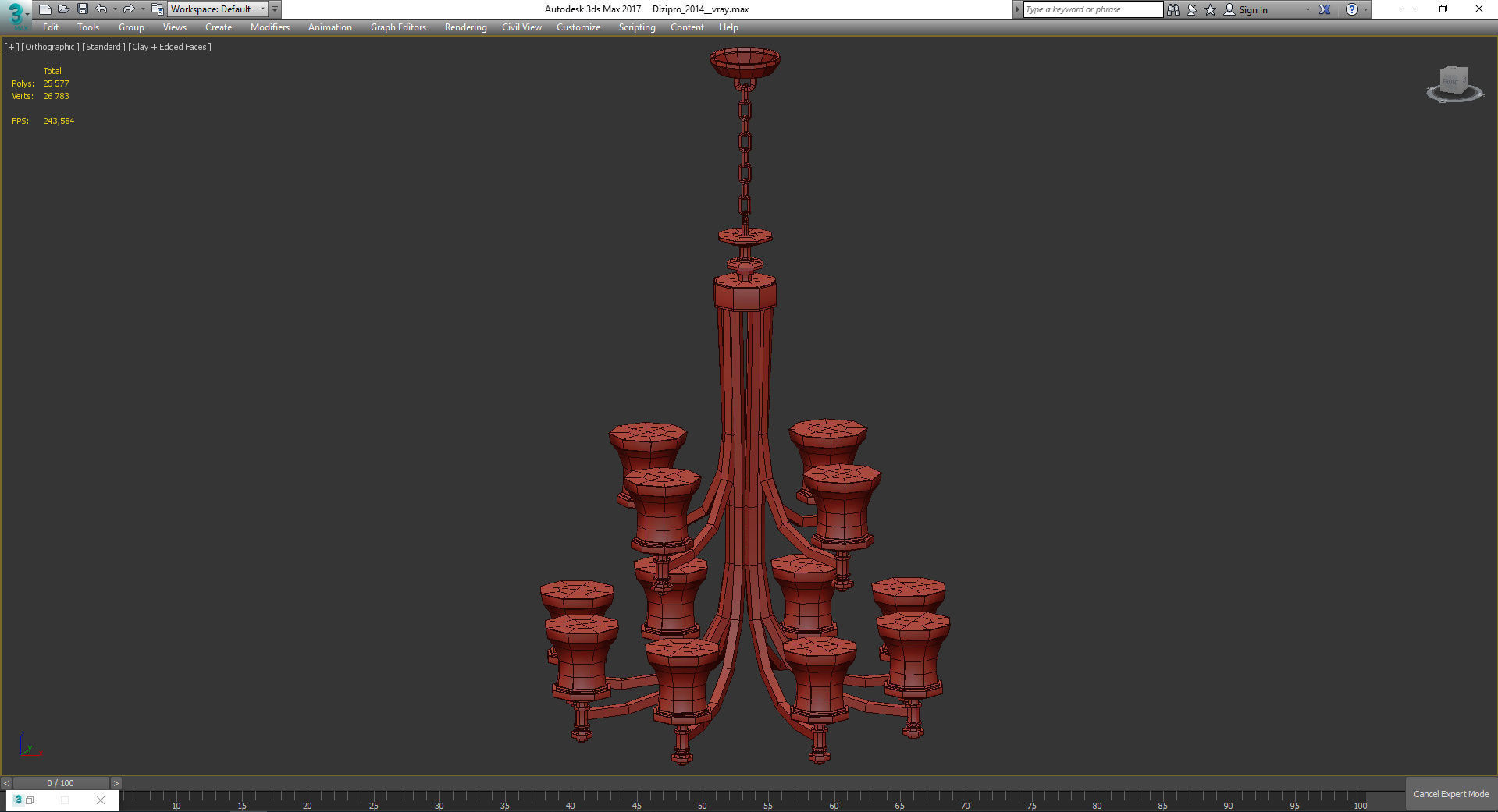 Chandeliers 3d models Collection 10 models Low-poly 3D model_34
