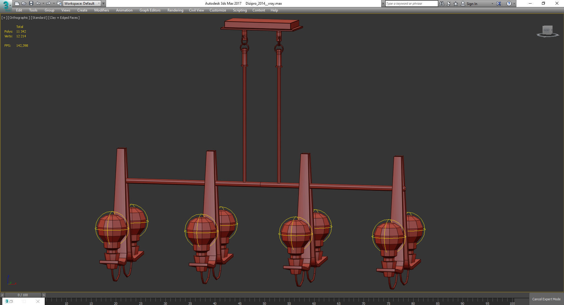 Chandeliers 3d models Collection 10 models Low-poly 3D model_13