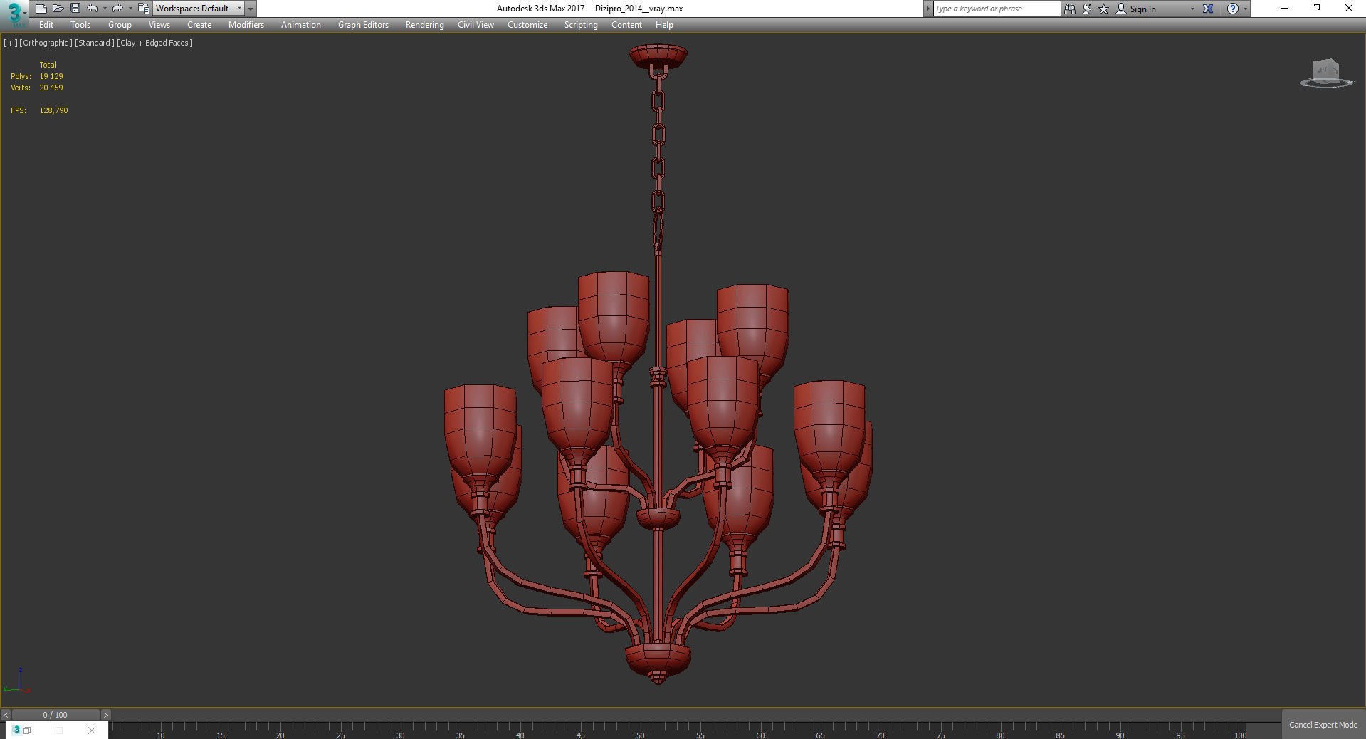 Chandeliers 3d models Collection 10 models Low-poly 3D model_30