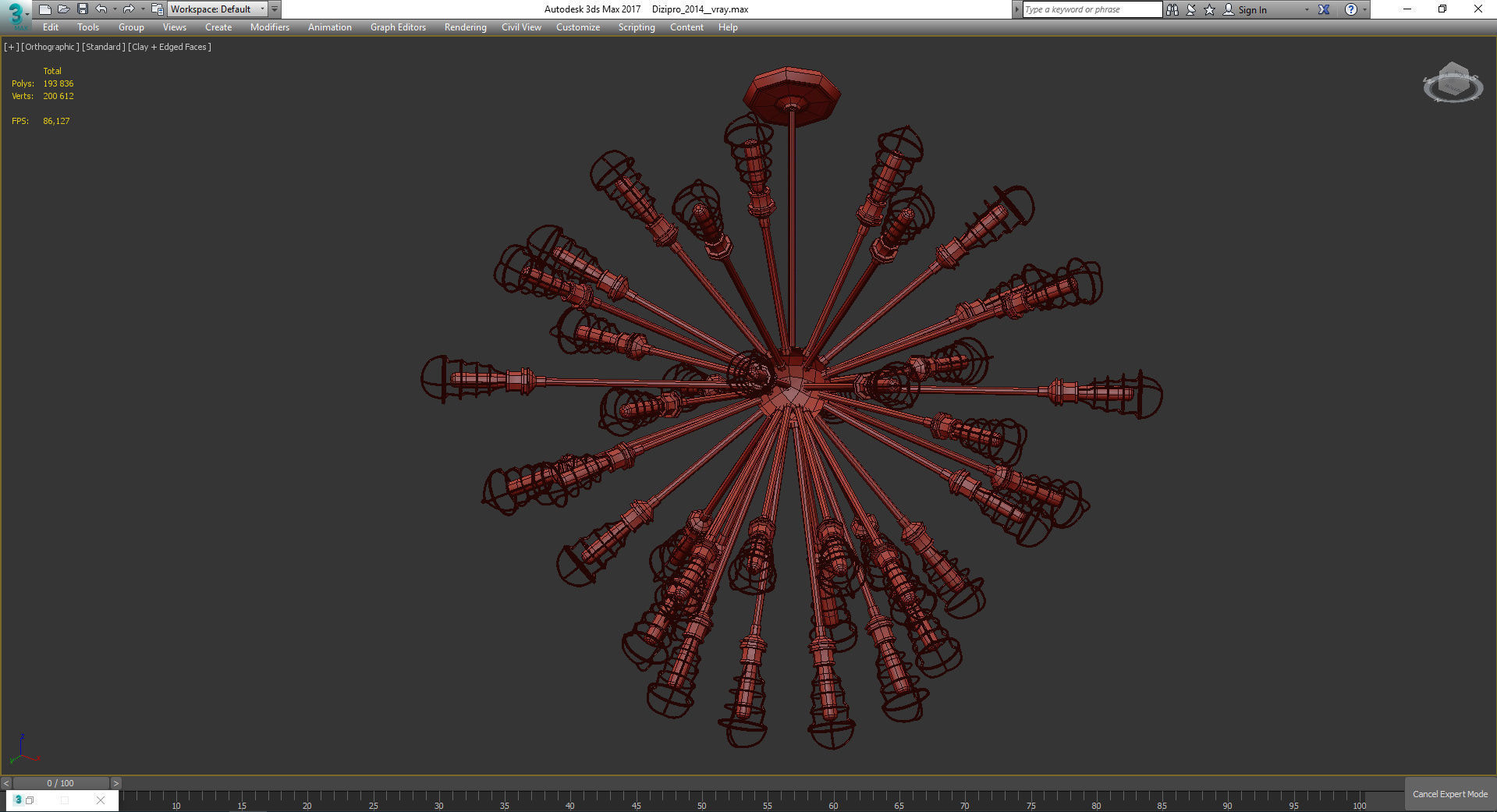 Chandeliers 3d models Collection 10 models Low-poly 3D model_45