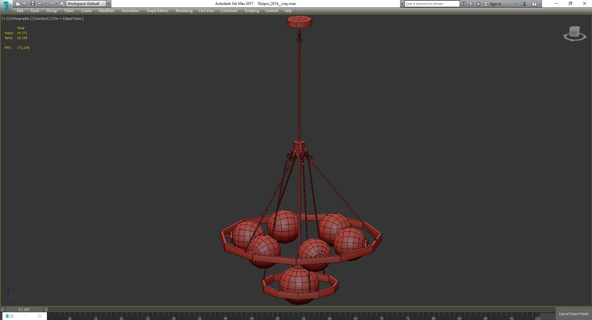 Chandeliers 3d models Collection 10 models Low-poly 3D model_18