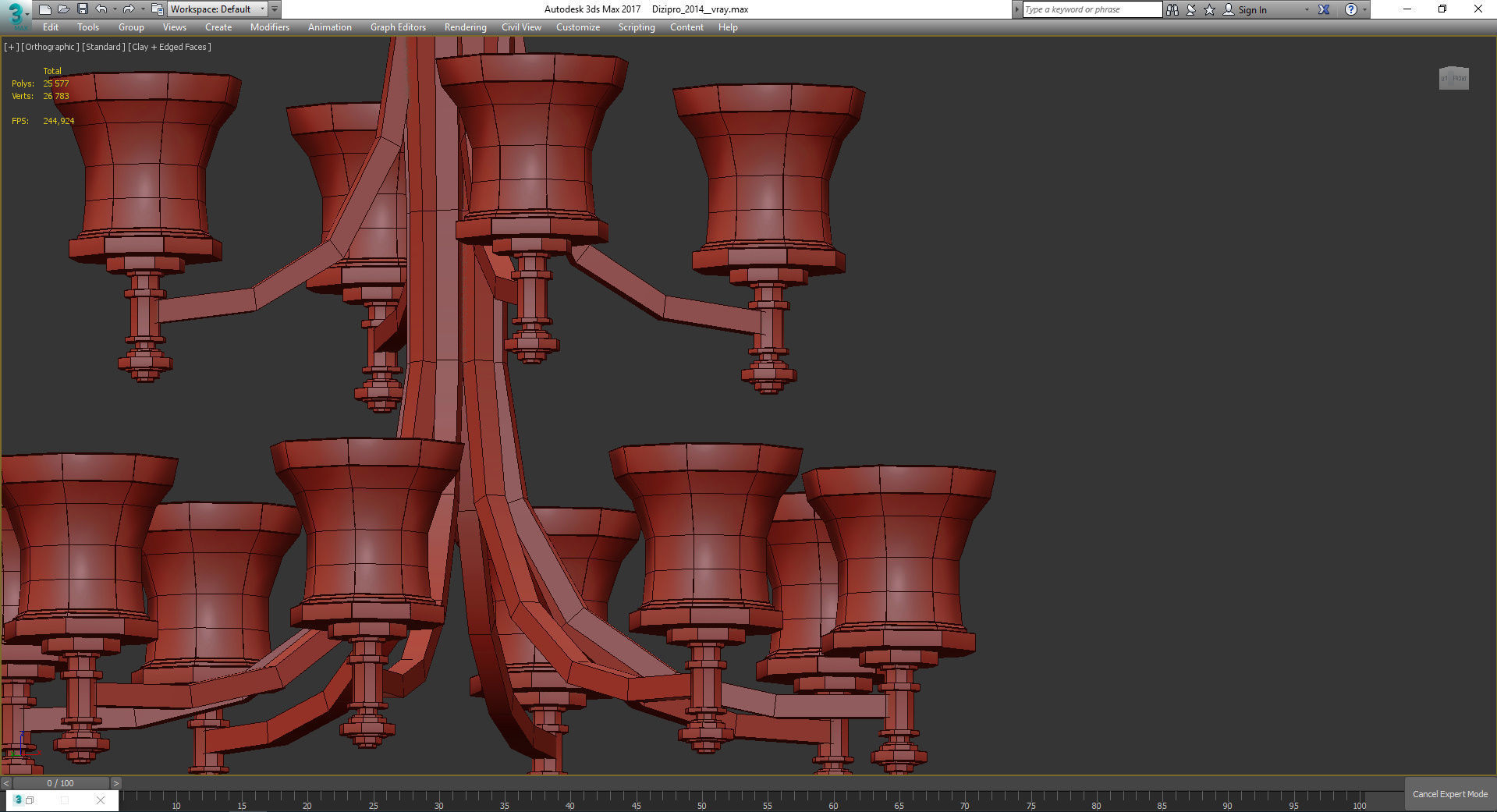 Chandeliers 3d models Collection 10 models Low-poly 3D model_31