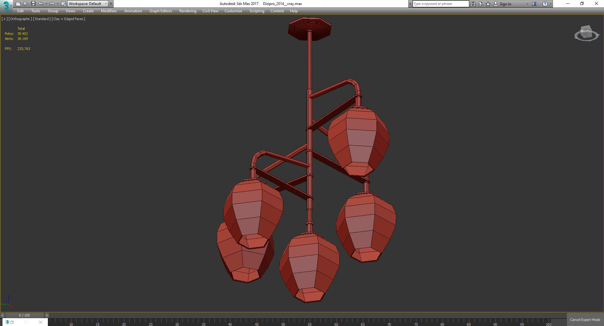 Chandeliers 3d models Collection 10 models Low-poly 3D model_24