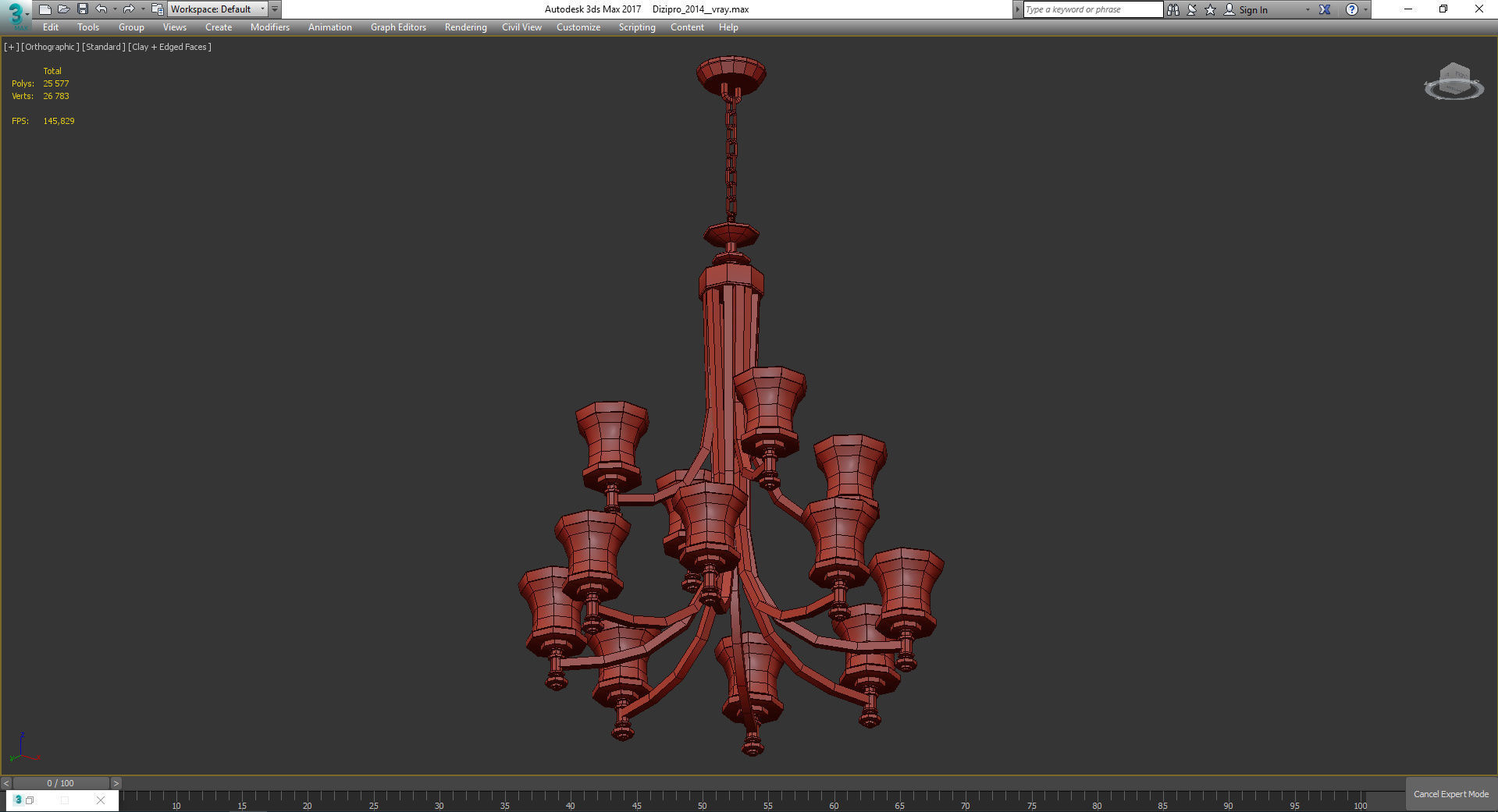 Chandeliers 3d models Collection 10 models Low-poly 3D model_35
