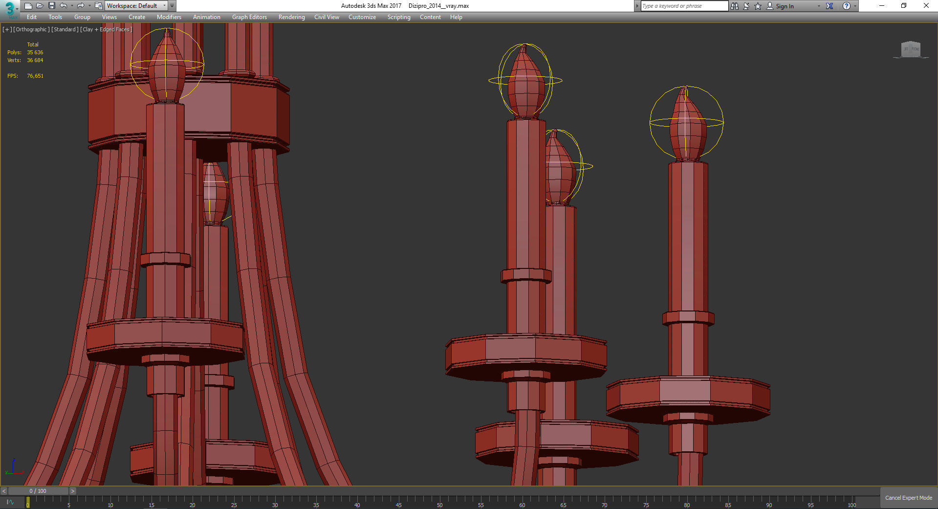 Chandeliers 3d models Collection 10 models Low-poly 3D model_45