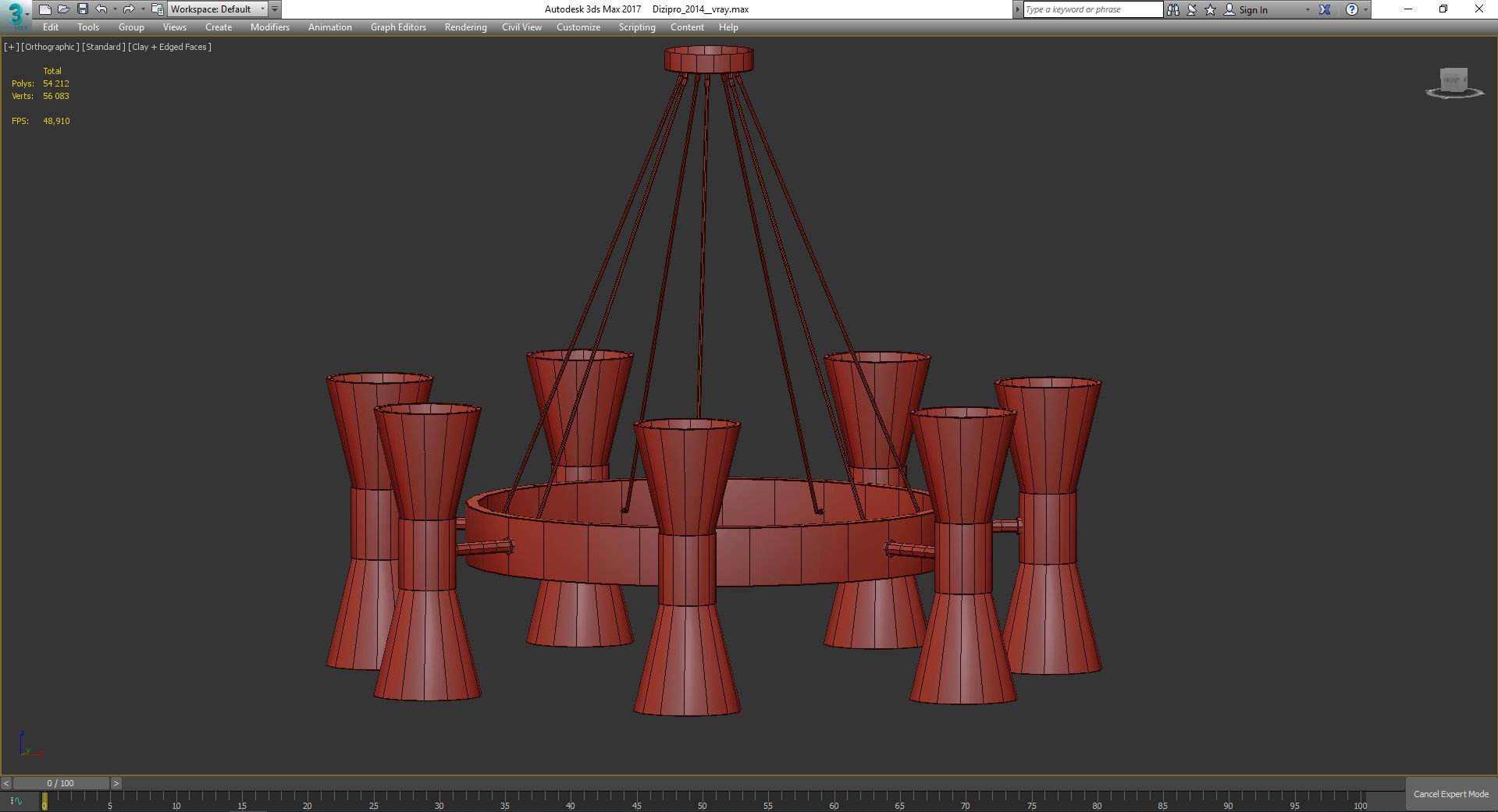 Chandeliers 3d models Collection 10 models Low-poly 3D model_8