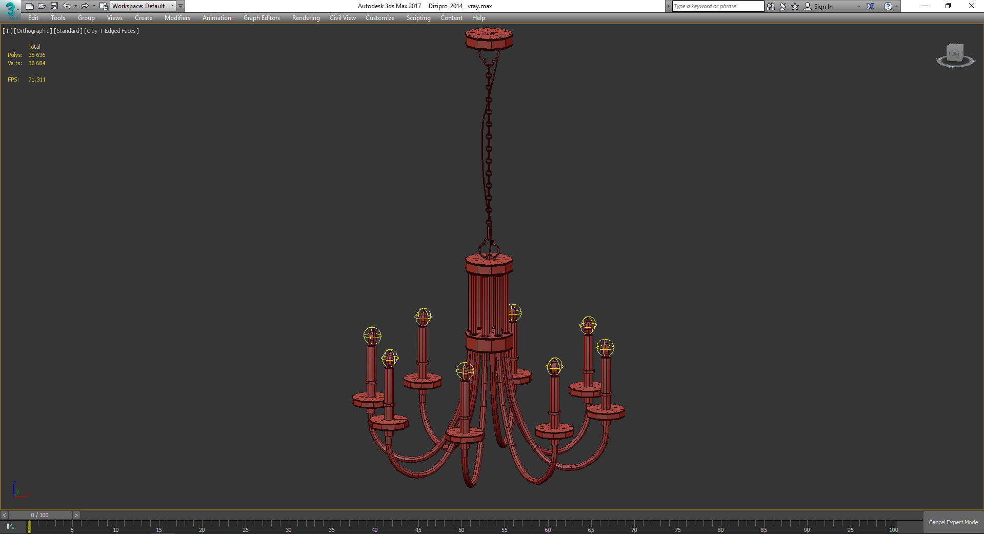 Chandeliers 3d models Collection 10 models Low-poly 3D model_43