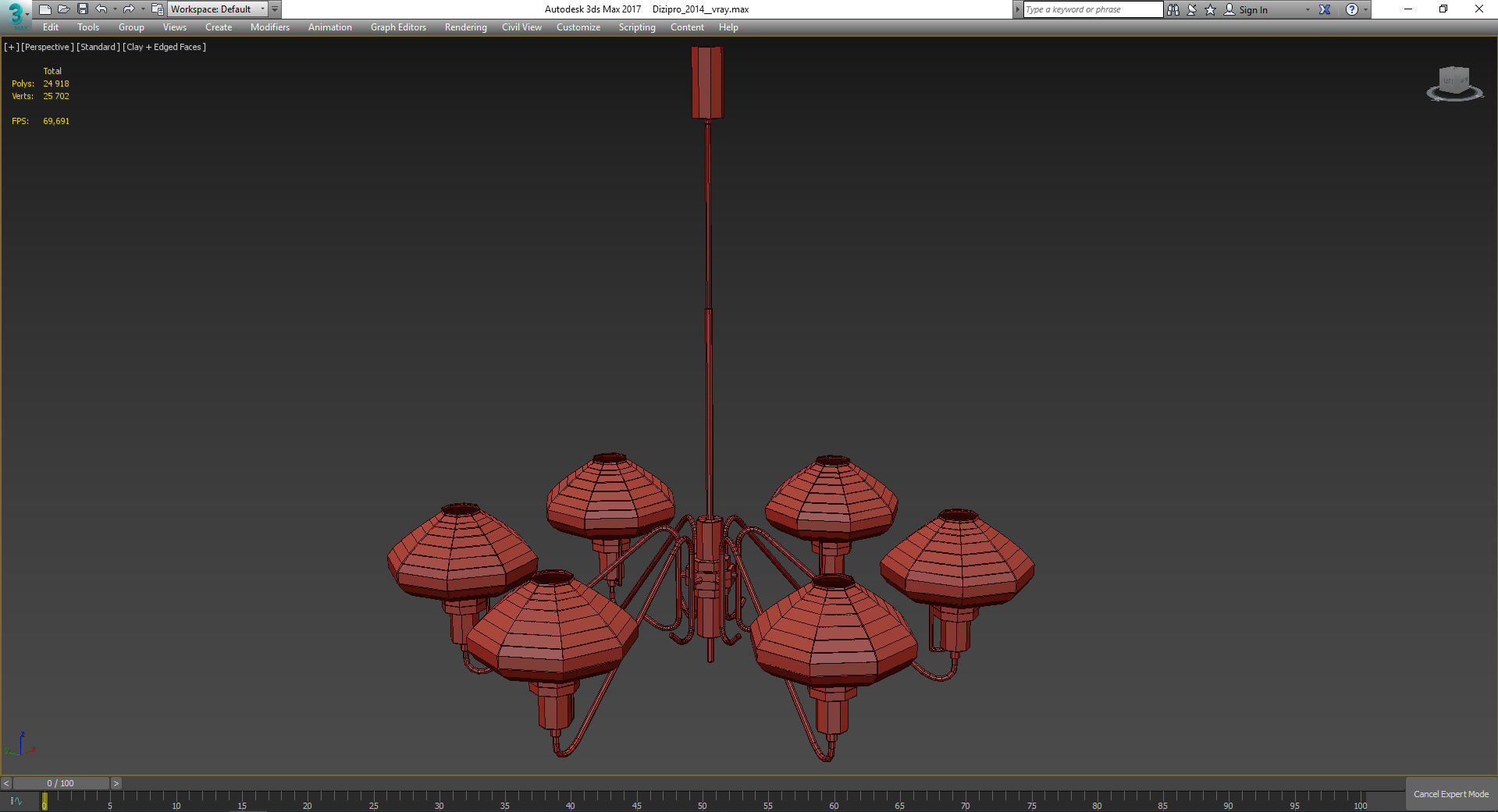 Chandeliers 3d models Collection 10 models Low-poly 3D model_48