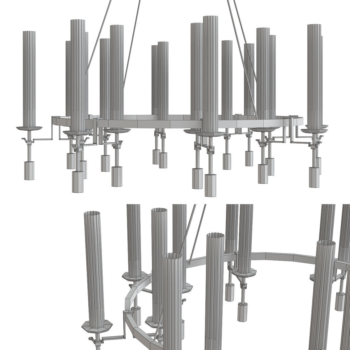 Chandeliers 3d models Collection 10 models Low-poly 3D model_22
