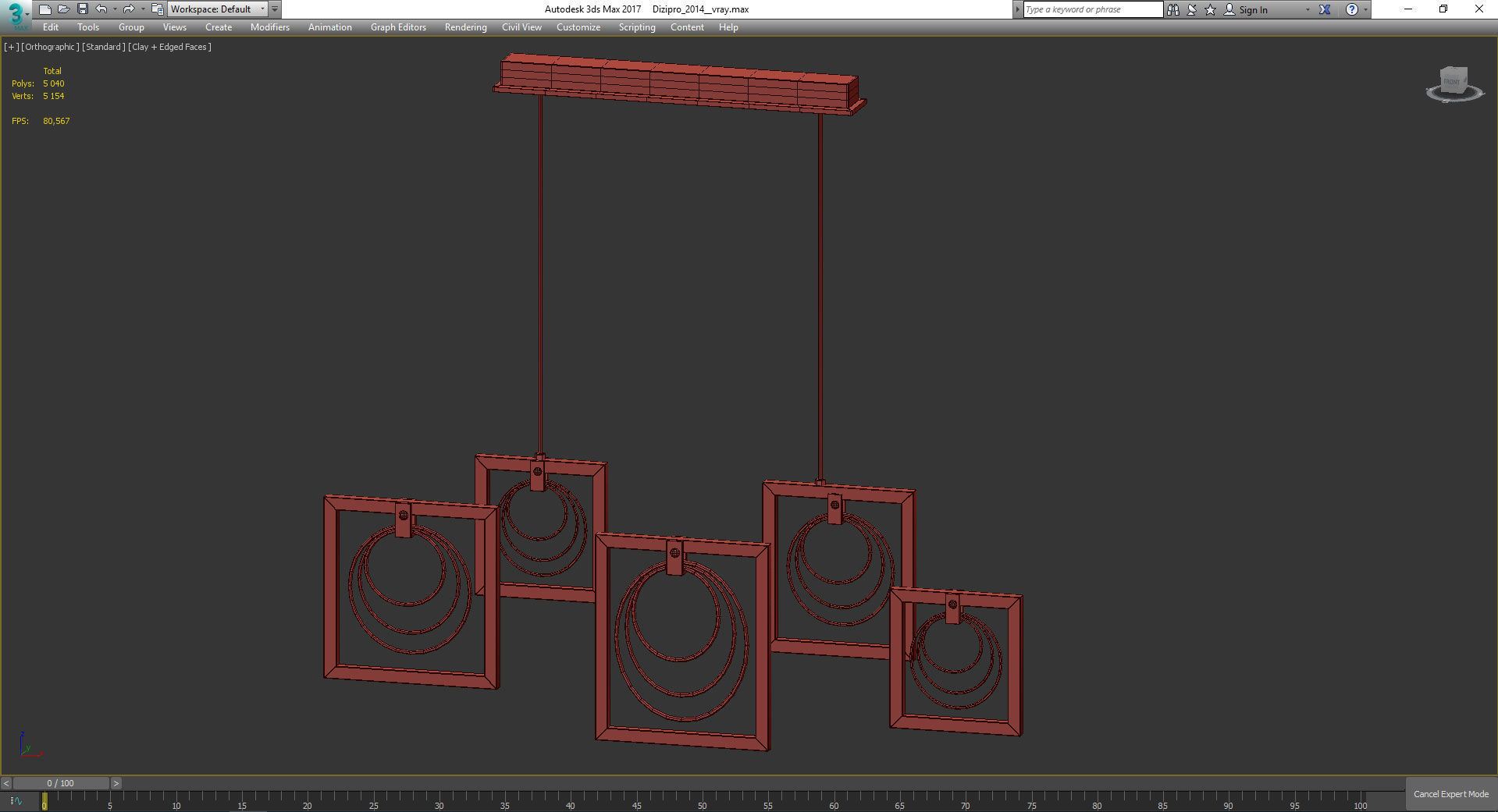Chandeliers 3d models Collection 10 models Low-poly 3D model_33