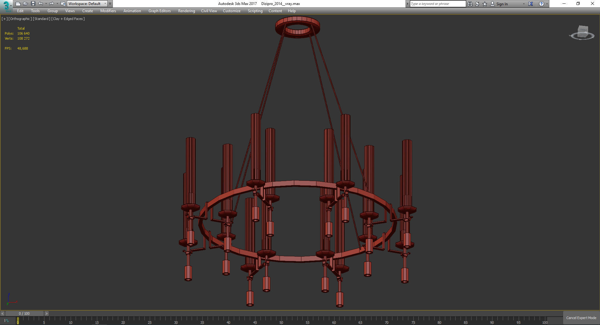 Chandeliers 3d models Collection 10 models Low-poly 3D model_24