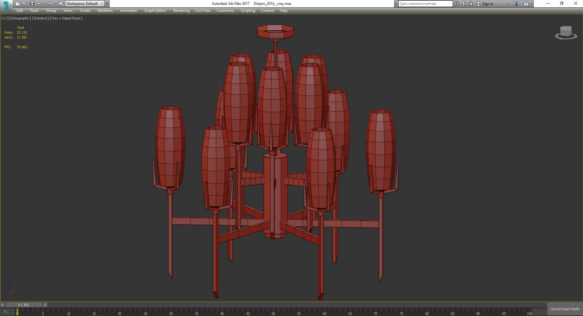 Chandeliers 3d models Collection 10 models Low-poly 3D model_38