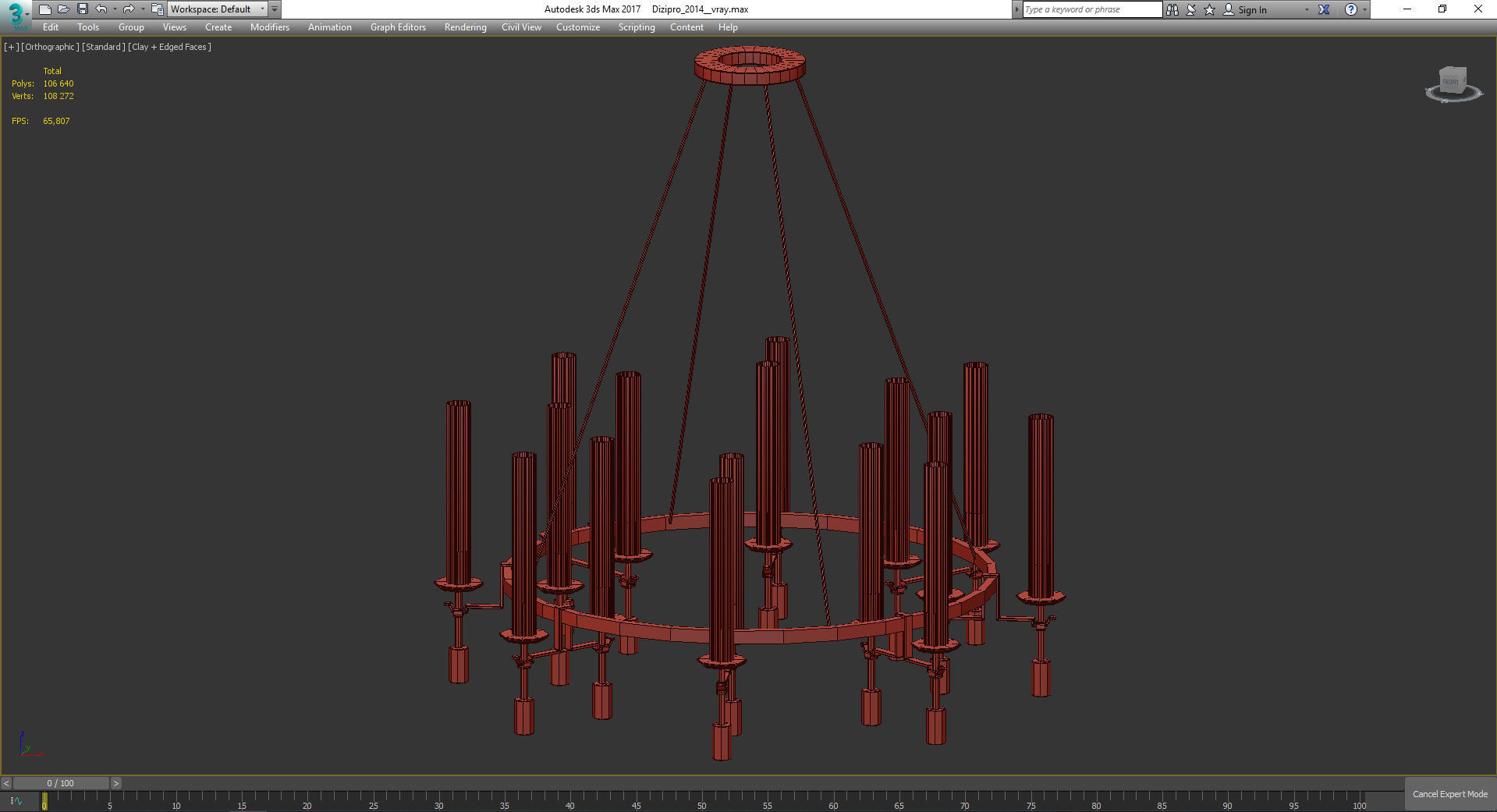 Chandeliers 3d models Collection 10 models Low-poly 3D model_23