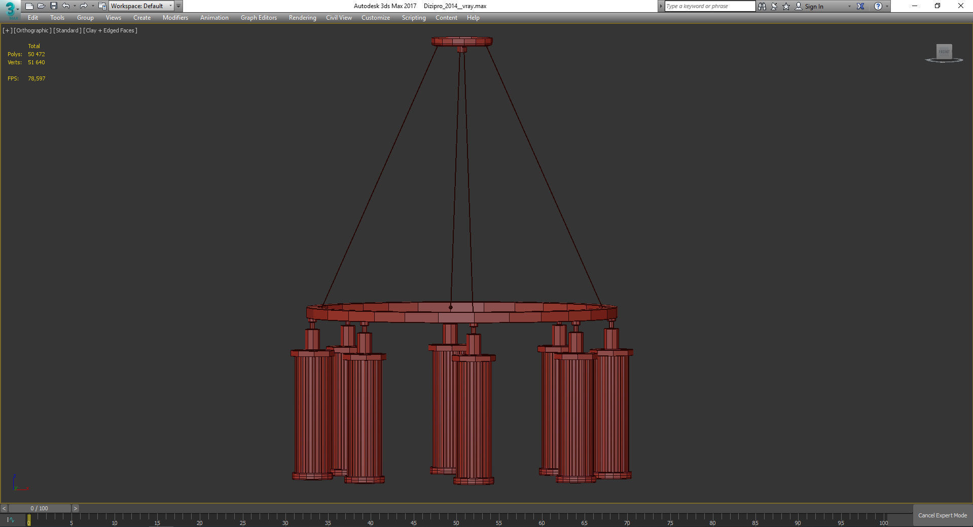 Chandeliers 3d models Collection 10 models Low-poly 3D model_28