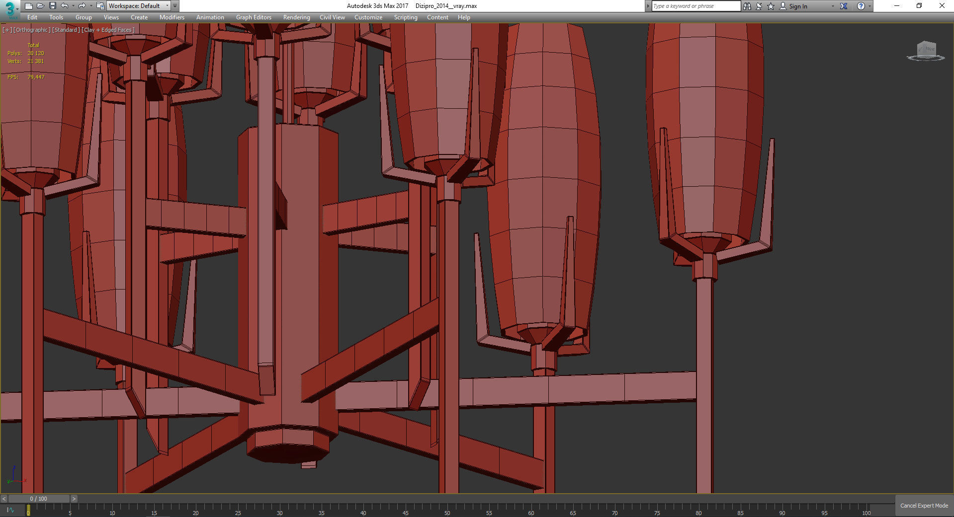 Chandeliers 3d models Collection 10 models Low-poly 3D model_40