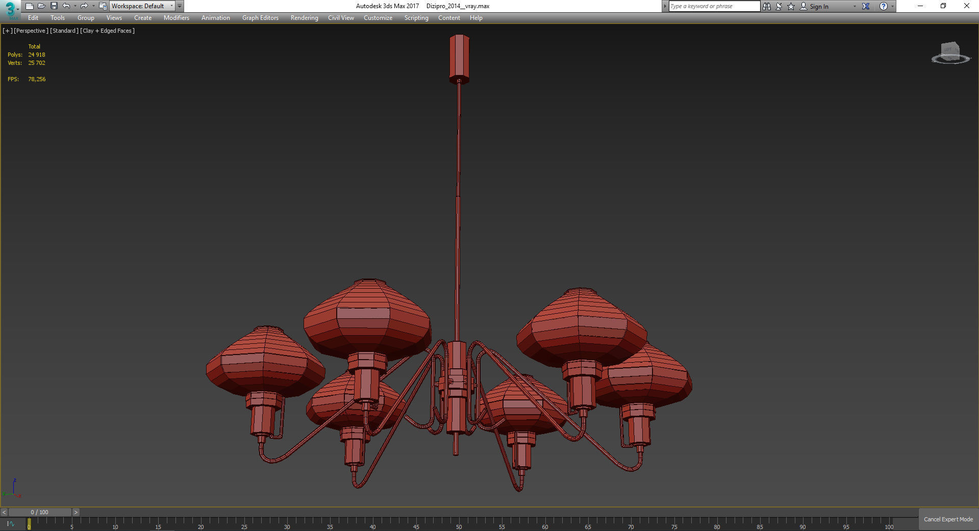 Chandeliers 3d models Collection 10 models Low-poly 3D model_49