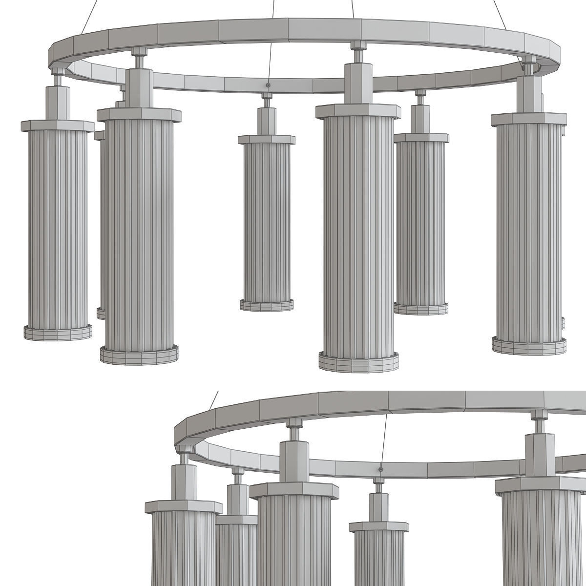 Chandeliers 3d models Collection 10 models Low-poly 3D model_27