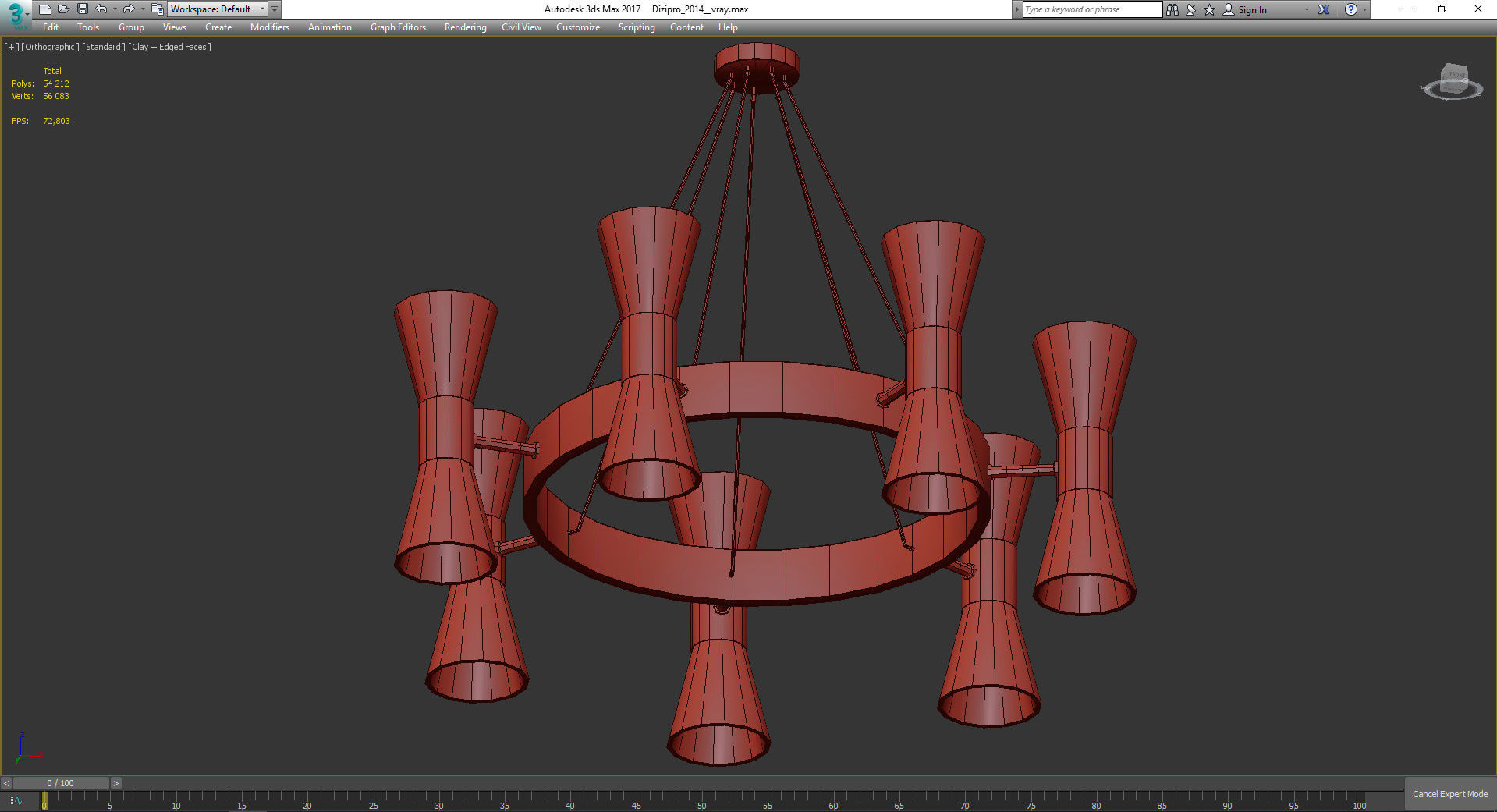 Chandeliers 3d models Collection 10 models Low-poly 3D model_9