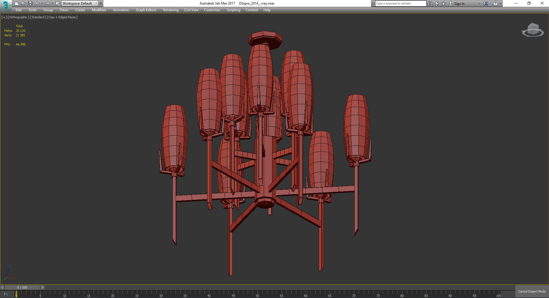 Chandeliers 3d models Collection 10 models Low-poly 3D model_39