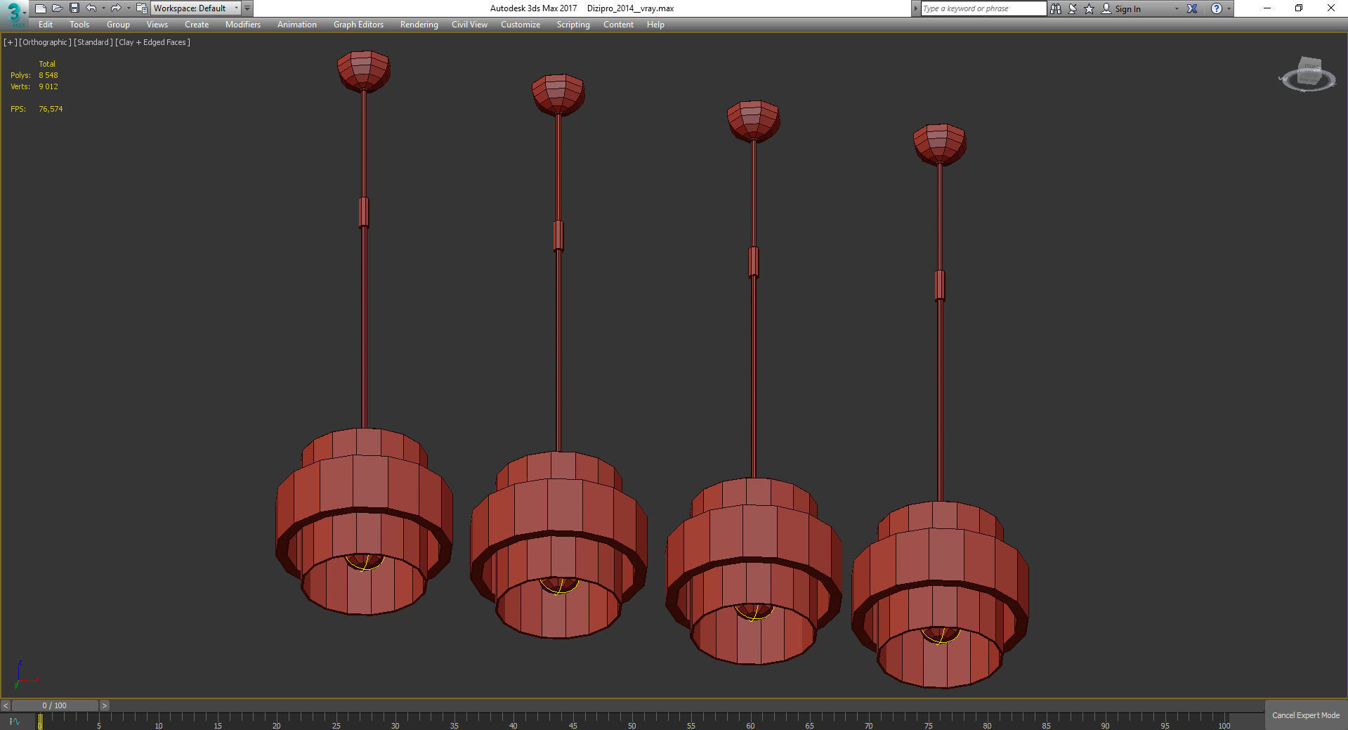 Chandeliers 3d models Collection 10 models Low-poly 3D model_29